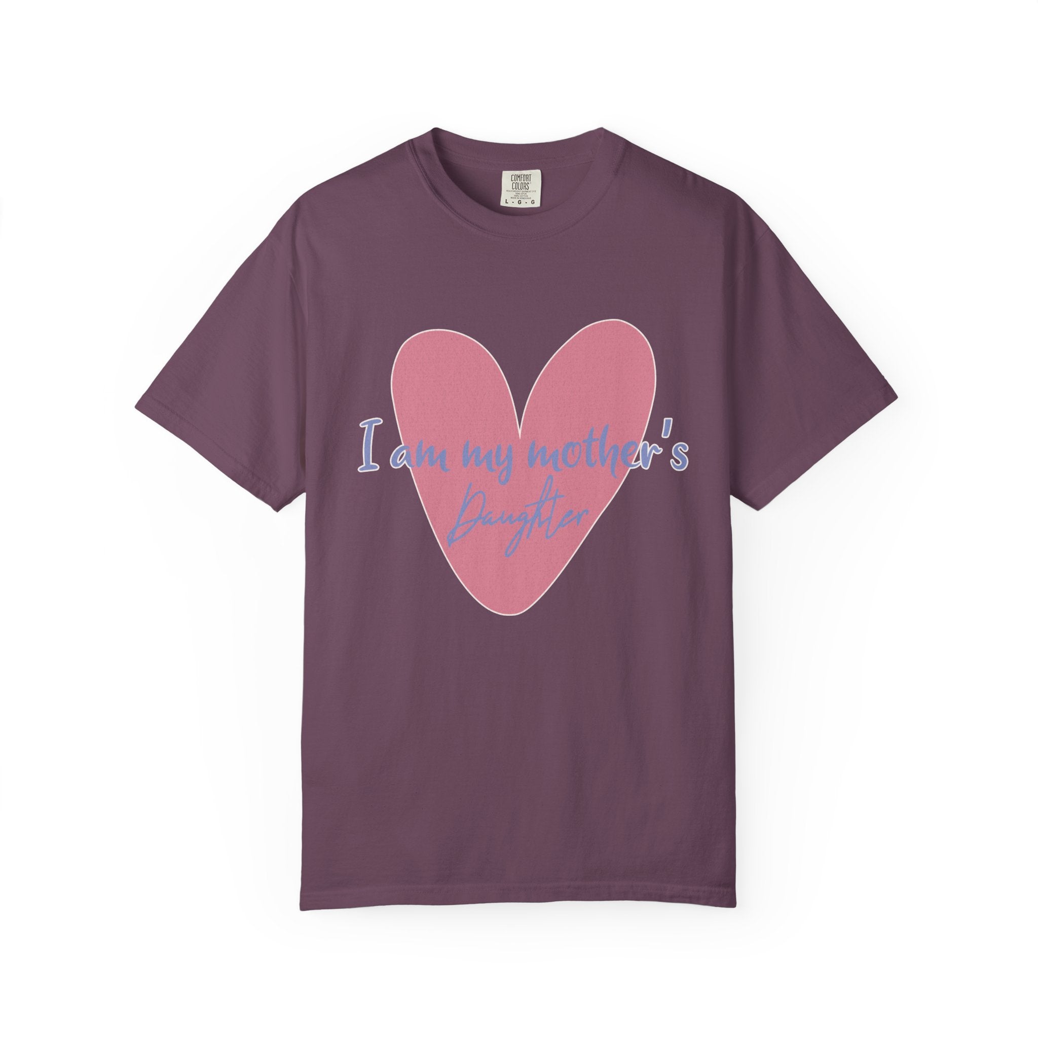 I Am My Mother's Daughter Textured T-Shirt — Pink Heart Mother's Day Tee