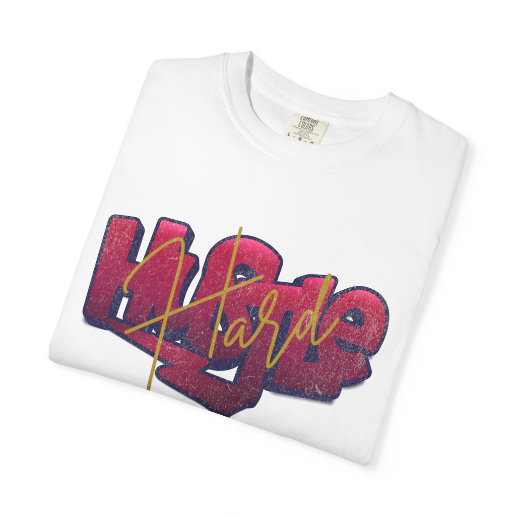 Textured Street Art 'Hustle Hard' Graphic Tee — Vintage Graffiti Unisex T-Shirt