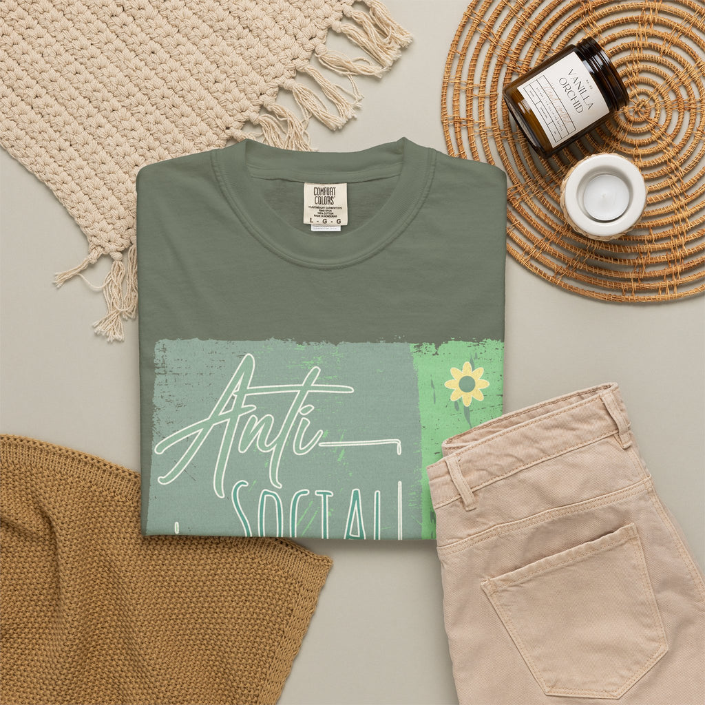 Textured Anti Social Social Club Floral Graphic T-Shirt