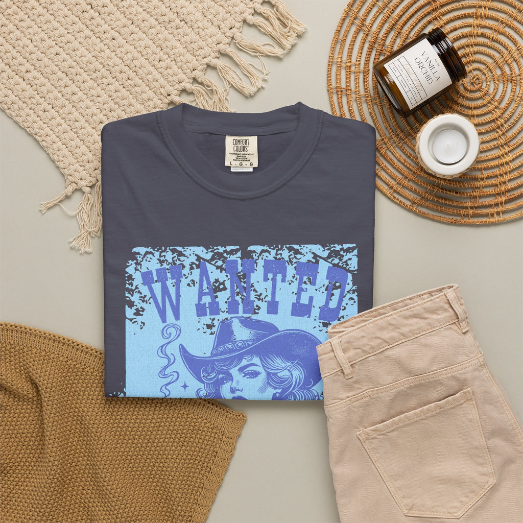 Textured Wanted and Wild Cowboy Girl T-Shirt