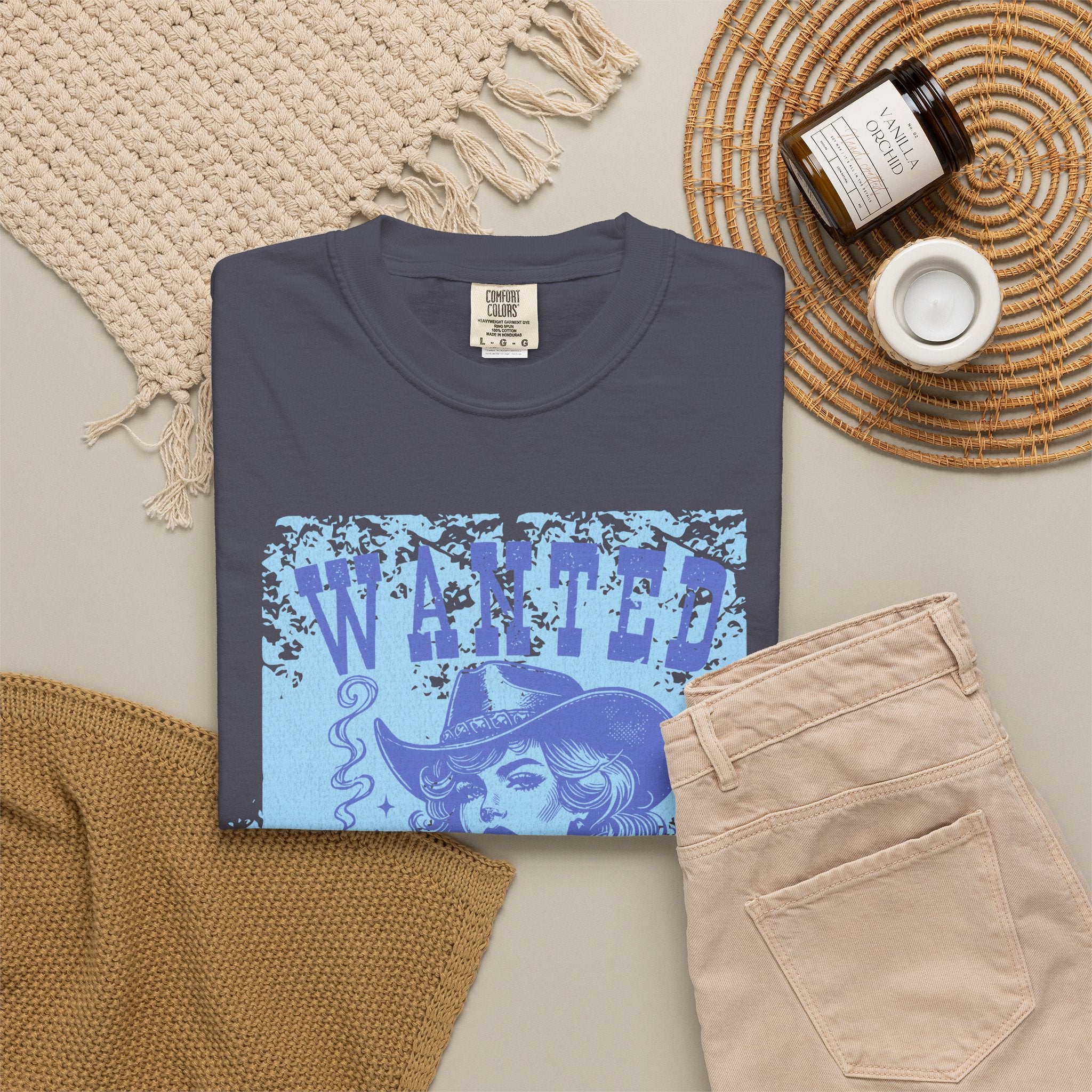 Textured Wanted and Wild Cowboy Girl T-Shirt