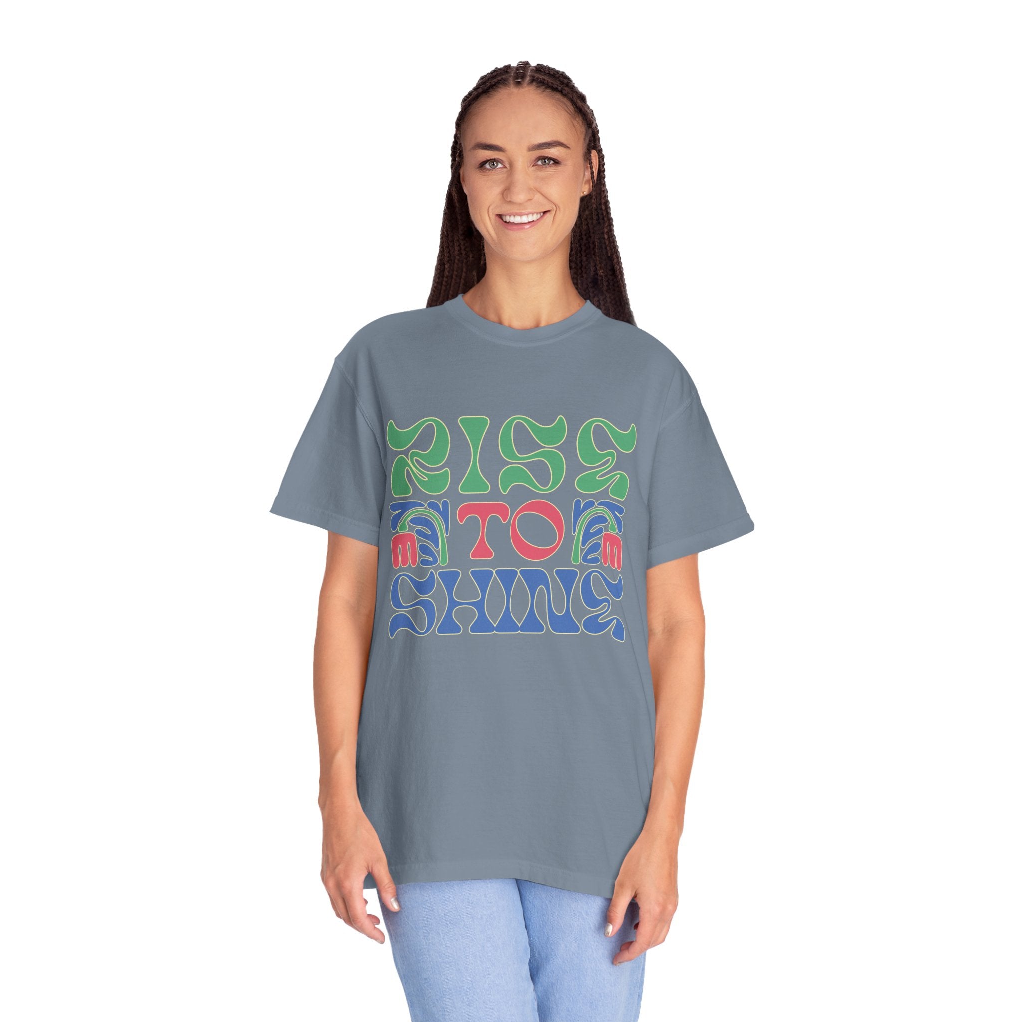 Groovy Textured T-Shirt — Rise to Shine Retro Graphic Tee