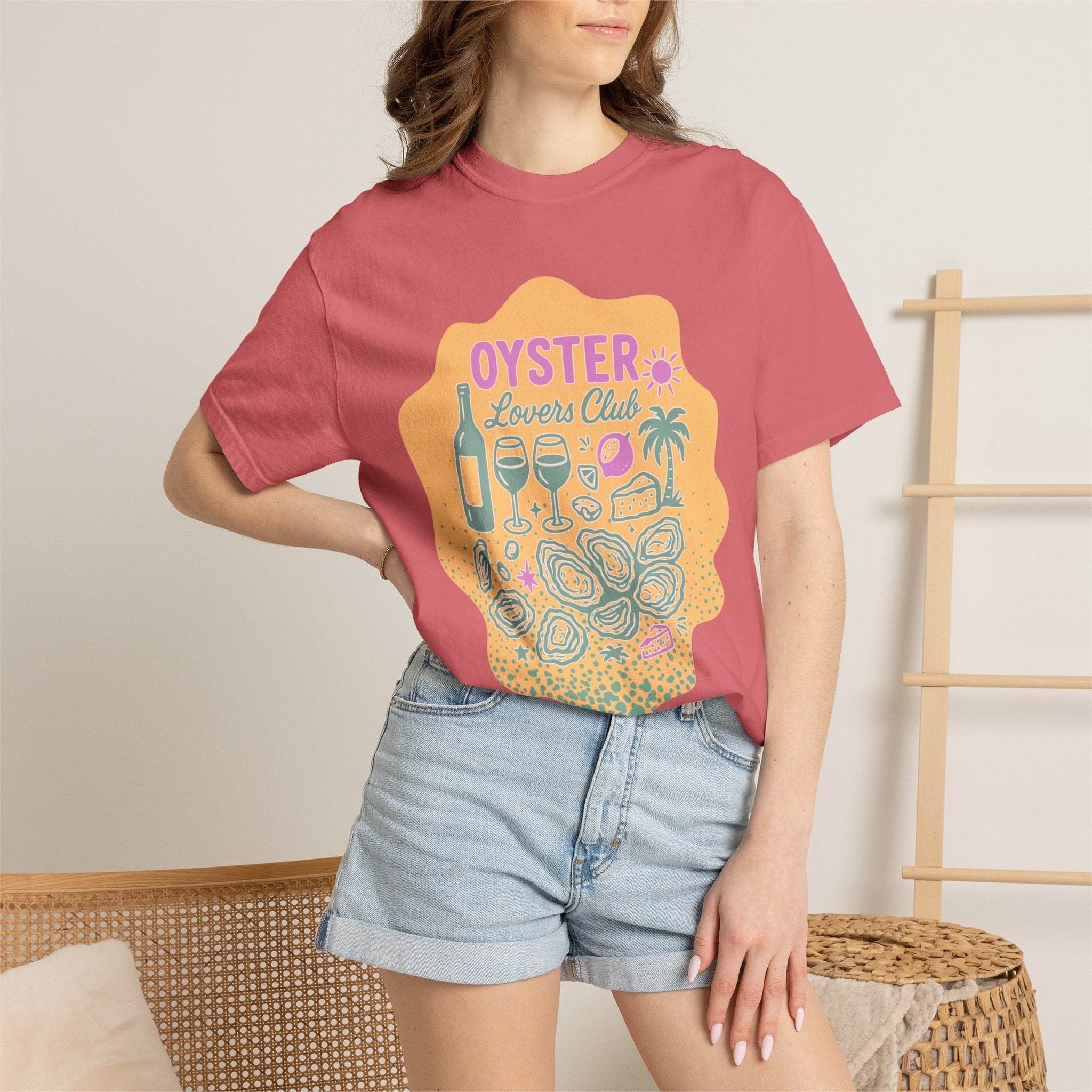 Textured Oyster Lovers Club T-Shirt — Coastal Seafood Graphic Tee