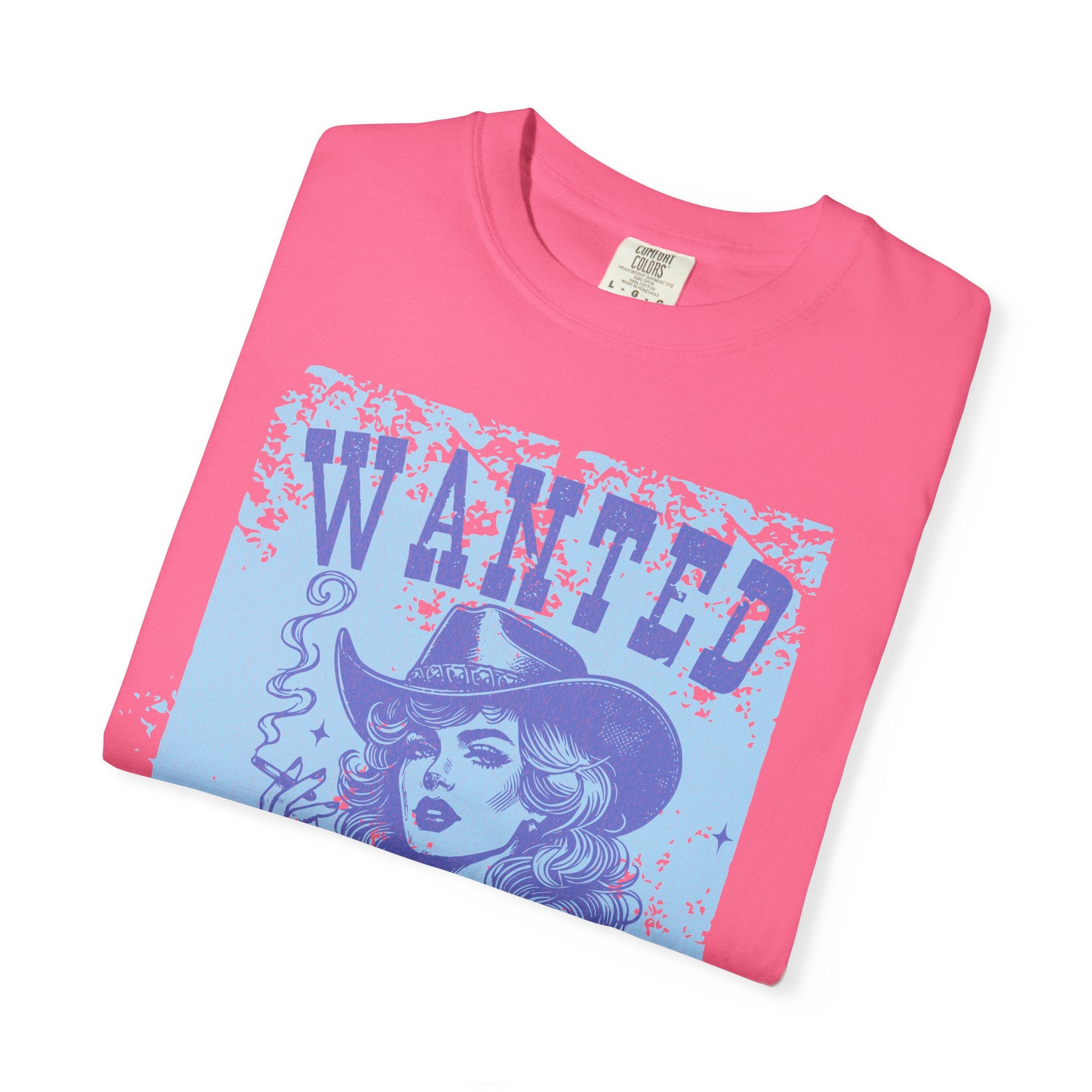 Wanted and Wild Cowboy Cowgirl  Textured T-Shirt