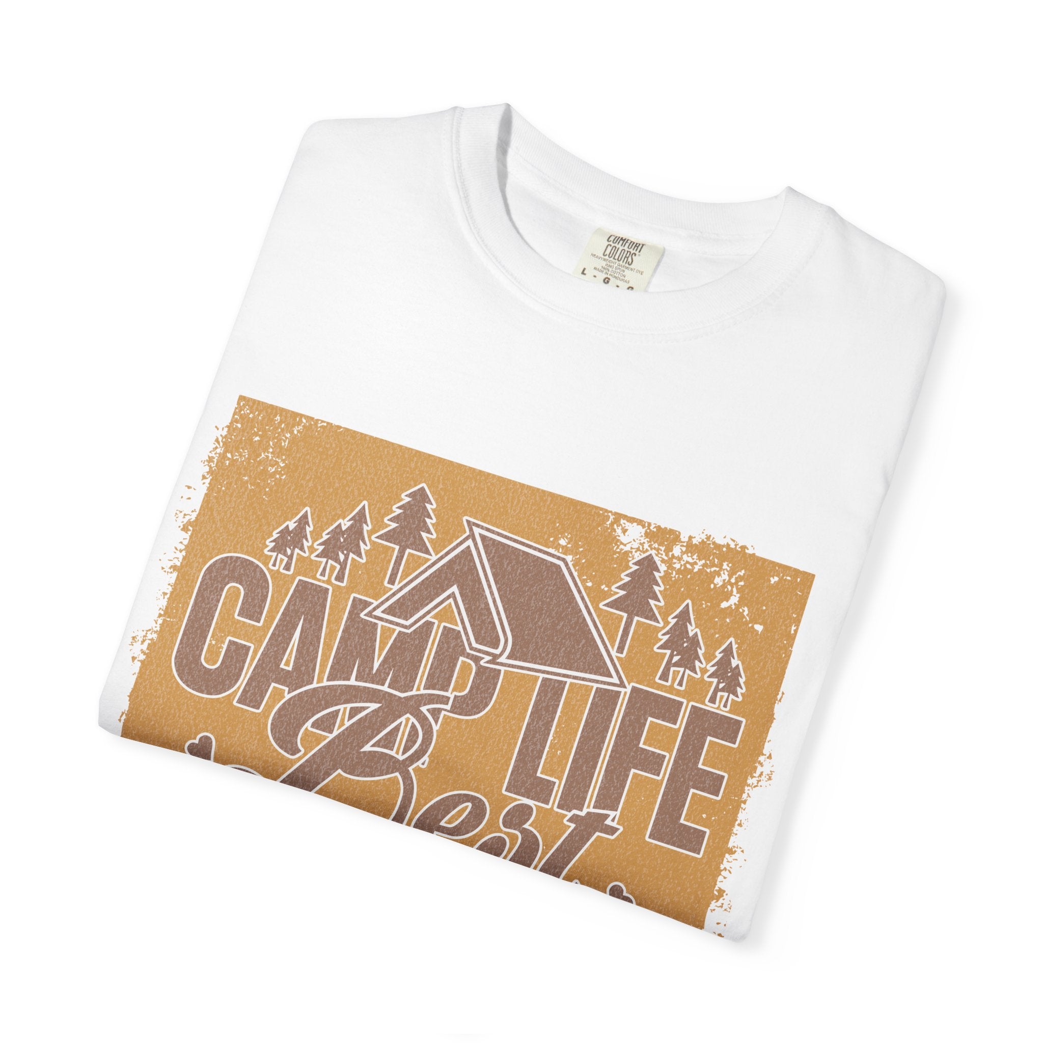 Textured Camp Life Is Best T-Shirt — Vintage Camping Graphic Tee