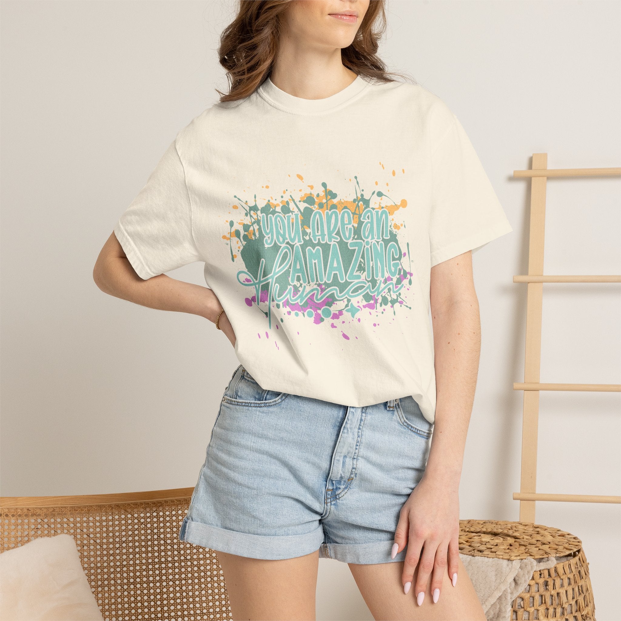 You Are An Amazing Human T-Shirt —Textured Positive Splash Graphic Tee