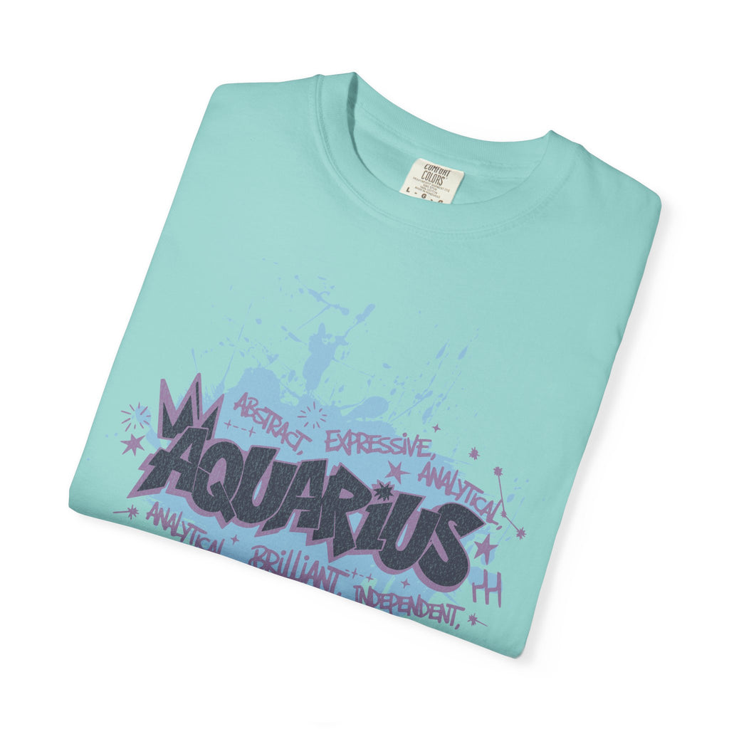 Aquarius Zodiac Textured T-Shirt — Water-Bearer Horoscope Tee