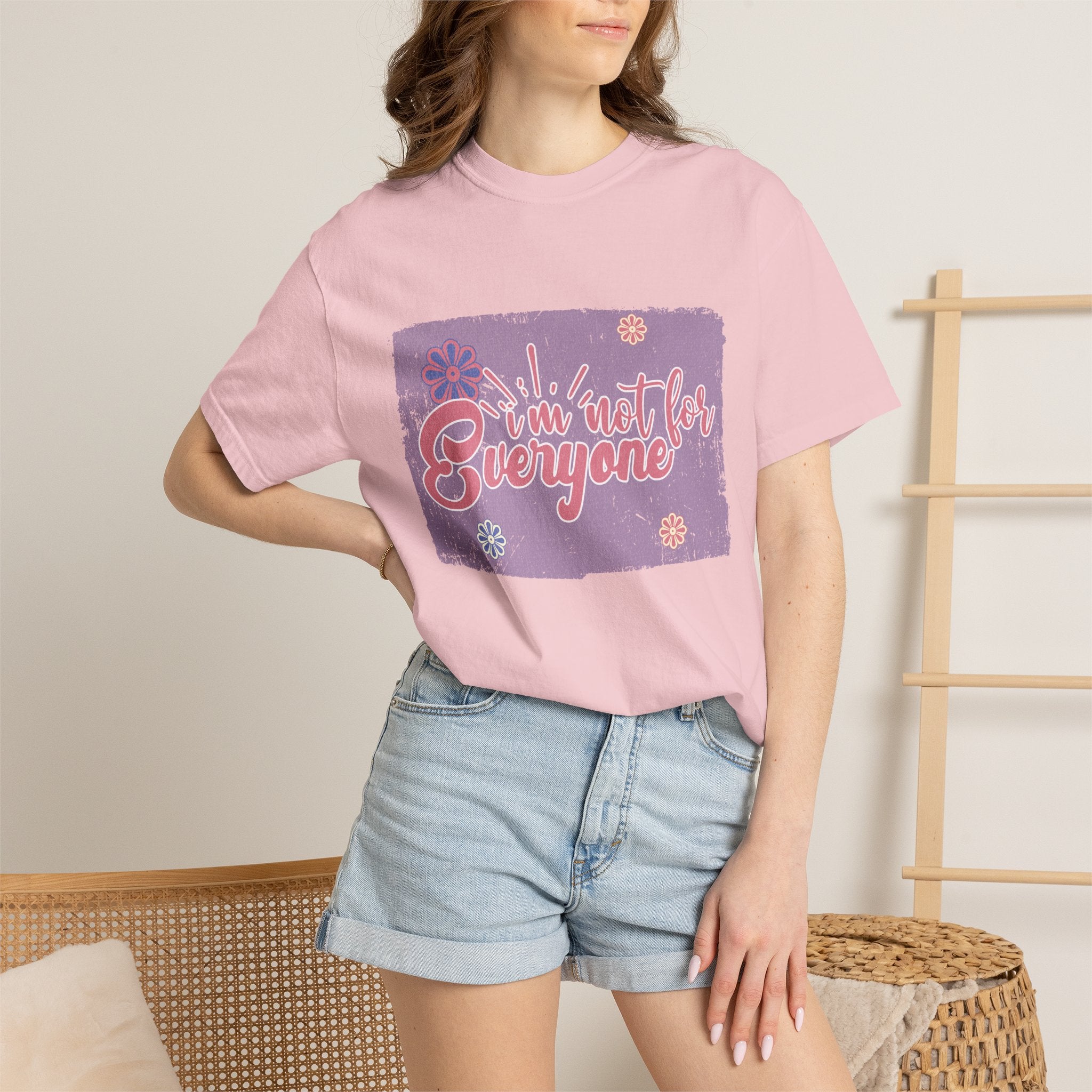 I'm Not For Everyone T-shirt |Textured Floral Retro Script Design