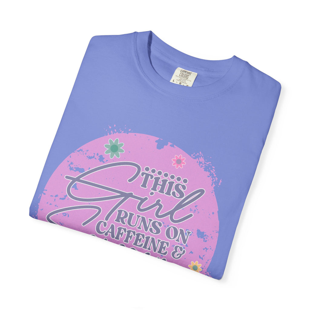 This Girl Runs on Caffeine & Sarcasm Textured T-Shirt