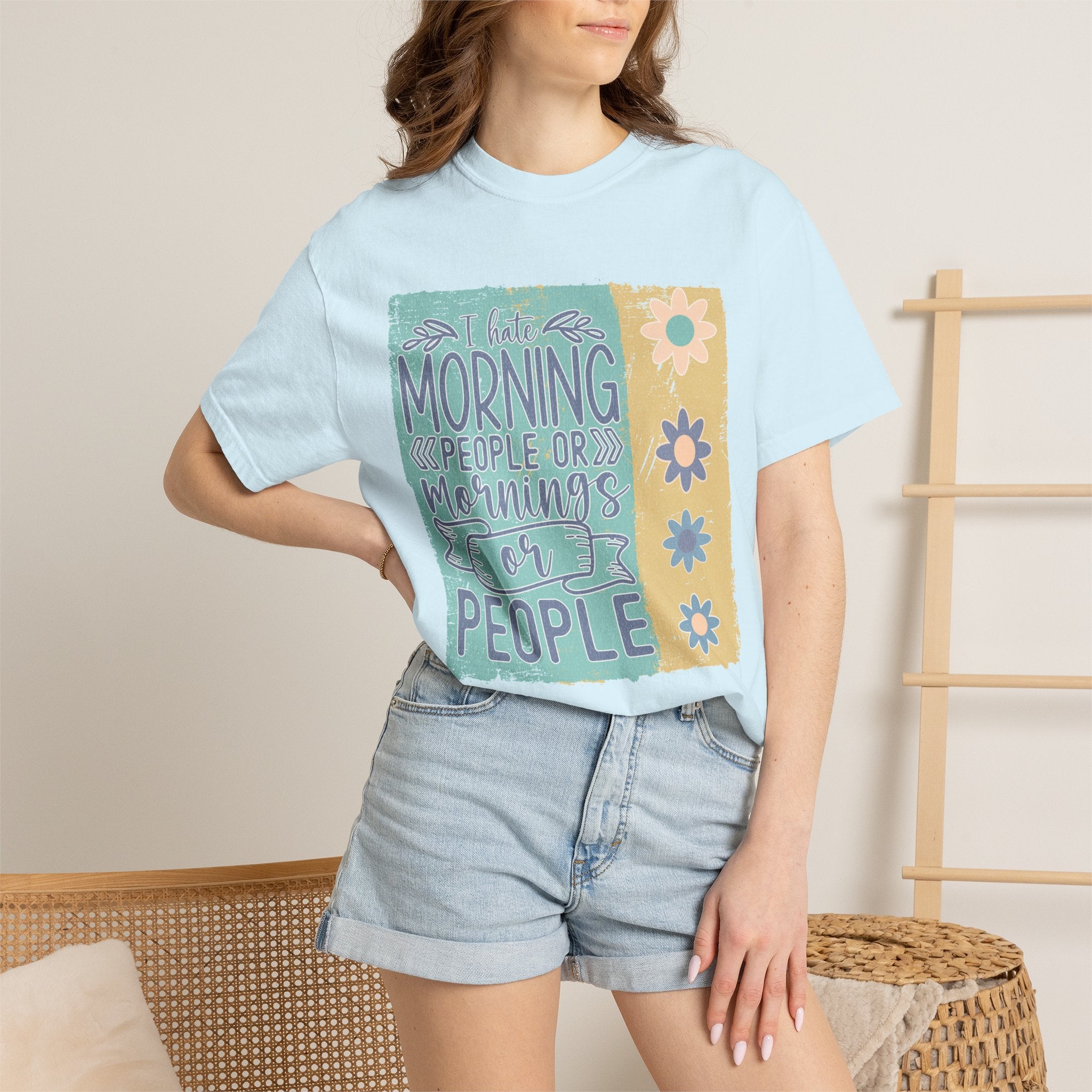 I Hate Morning People Textured Shirt