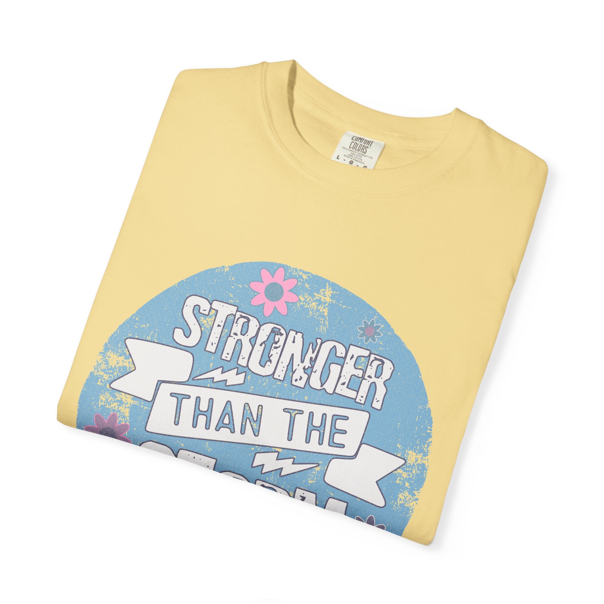 Textured  Stronger Than The Storm T-Shirt — Inspirational Resilience Graphic Tee