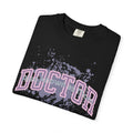 Doctor Also Known As Mom Textured T-Shirt — Retro Pink & Purple Splatter Medical Shirt