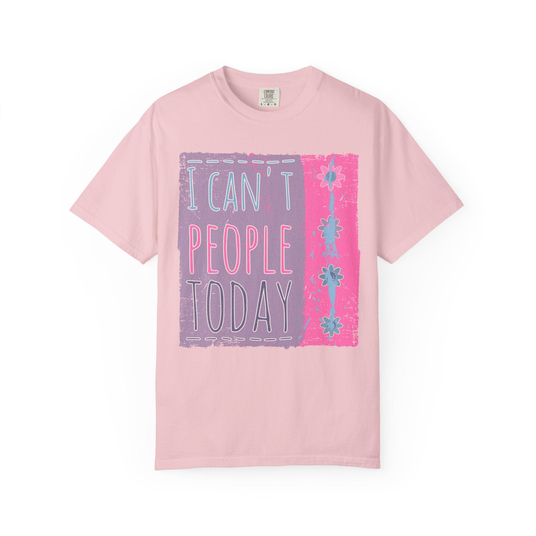 I Can't People Today Textured T-Shirt – Funny Introvert Graphic Tee