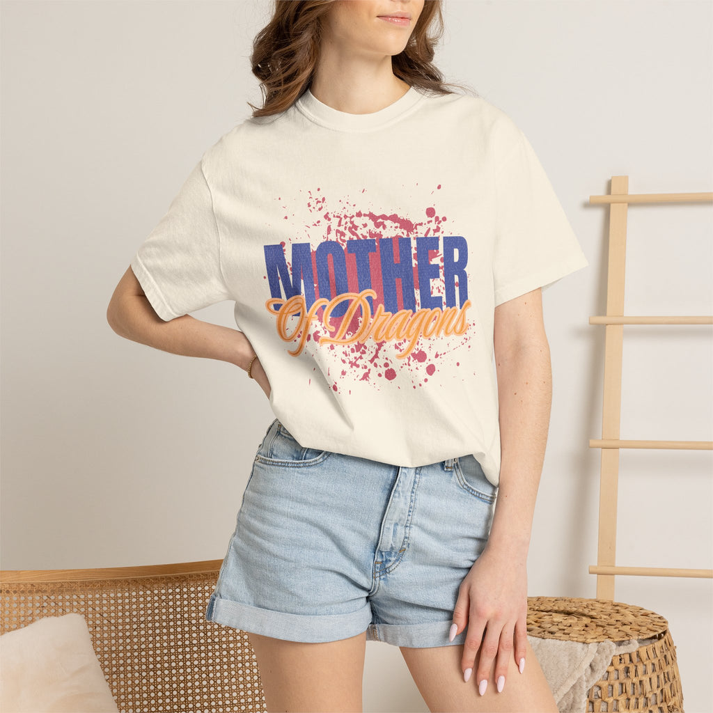 Mother of Dragons Textured T-Shirt — Bold Fantasy Tribute Tee