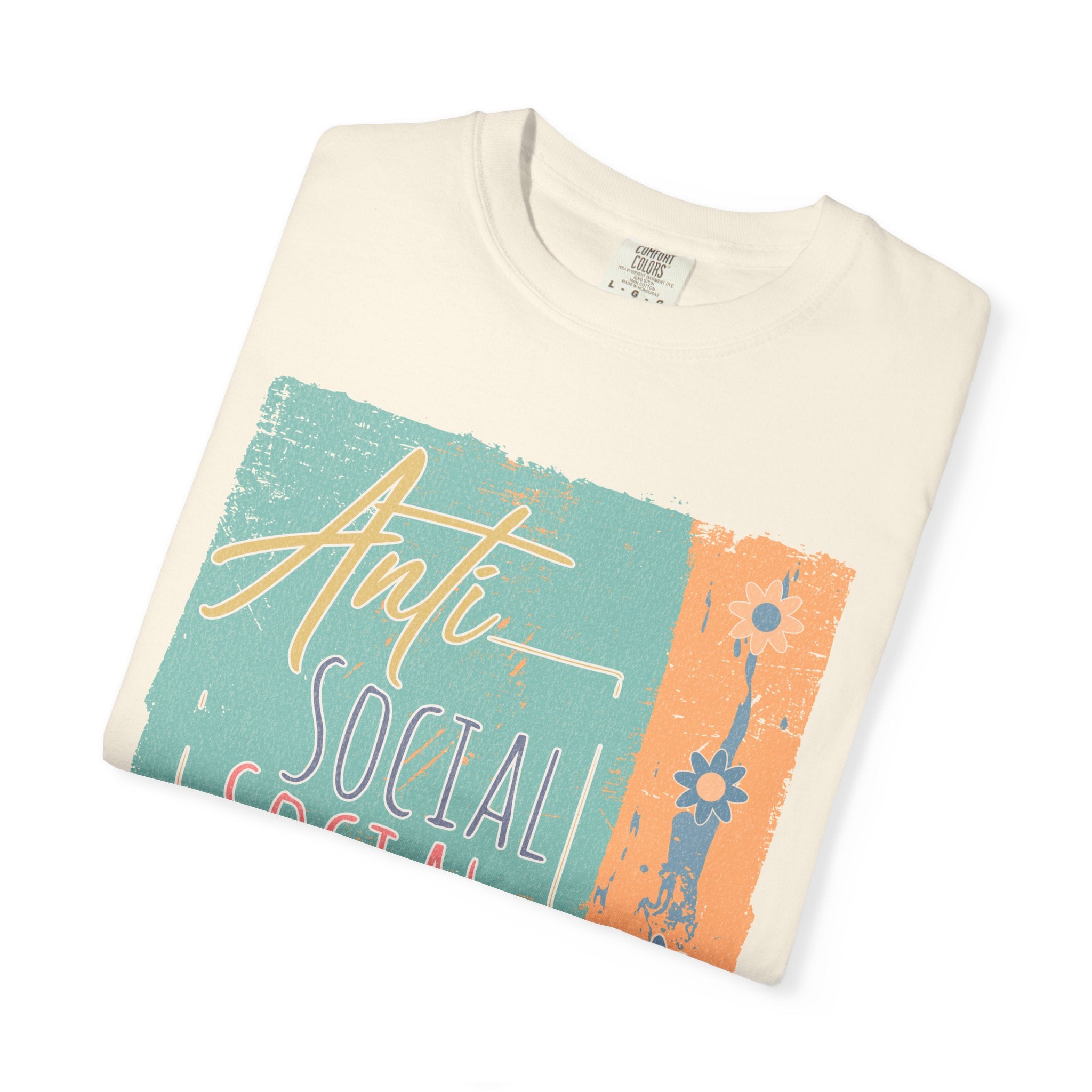 Textured “Anti Social Social Club” Retro Graphic T-Shirt