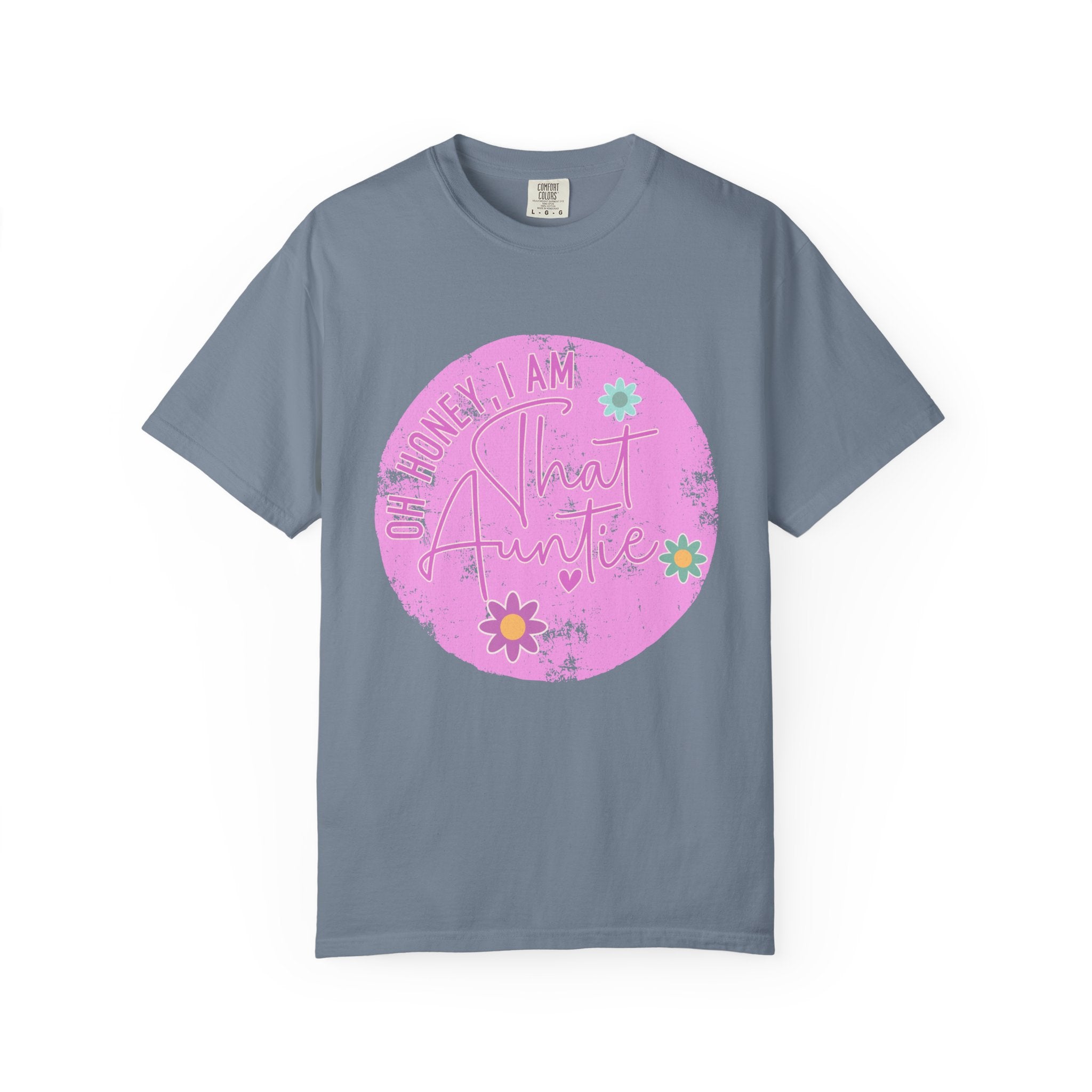 That Auntie Textured T-Shirt — “Oh Honey I Am That Auntie” Floral Graphic Tee