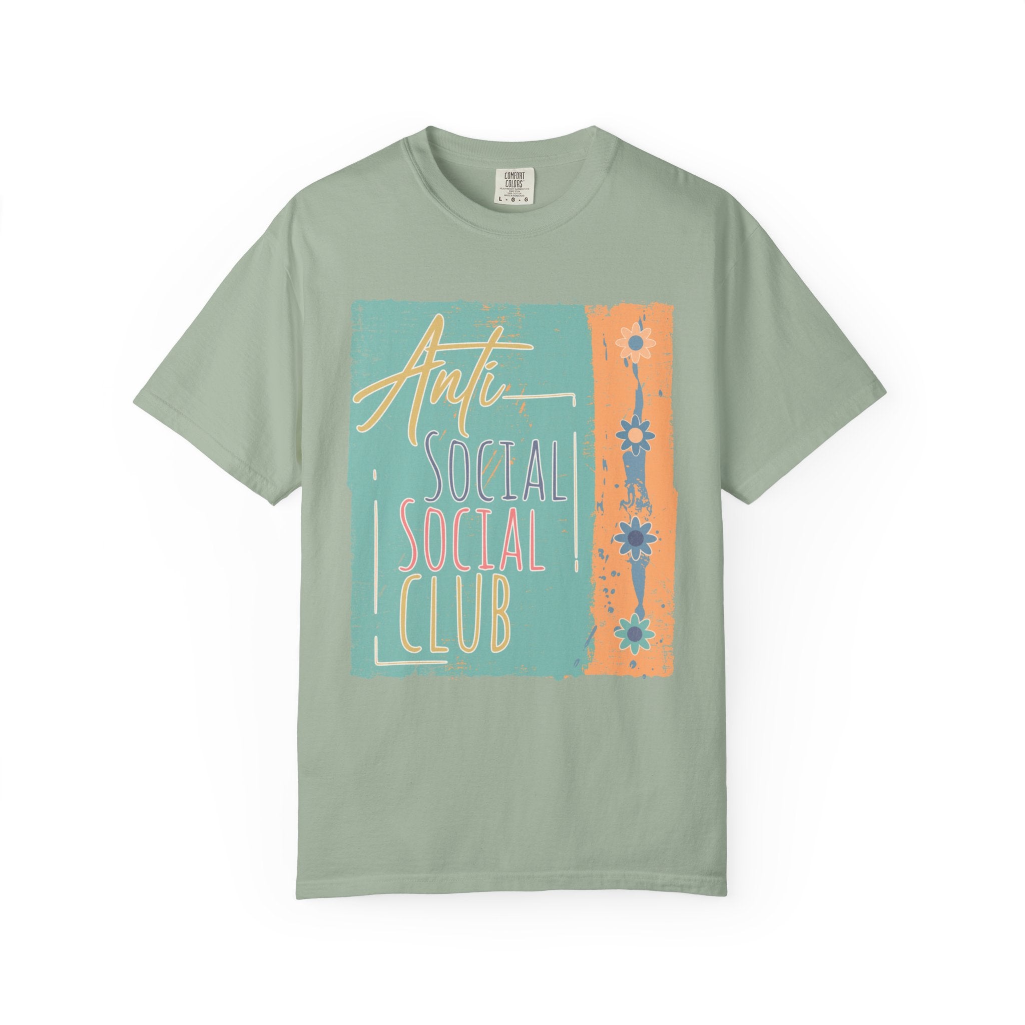 Textured “Anti Social Social Club” Retro Graphic T-Shirt