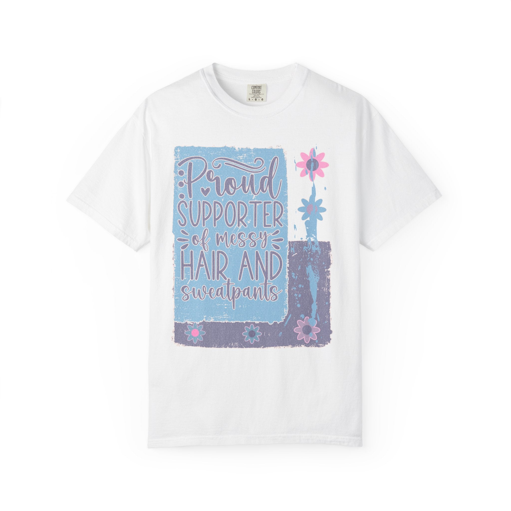 Supporter of Messy Hair & Sweatpants Textured T-Shirt