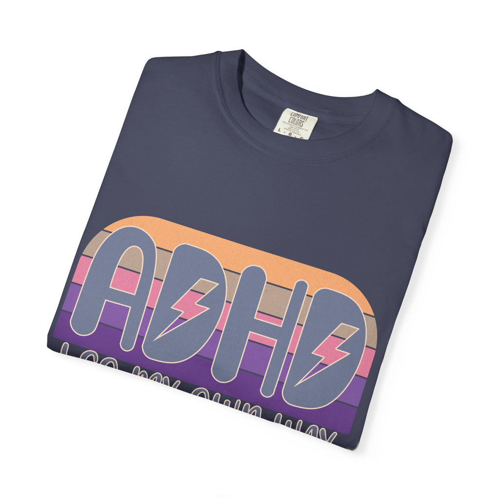 ADHD I Go My Own Way Tee — Retro Lightning Graphic T-Shirt