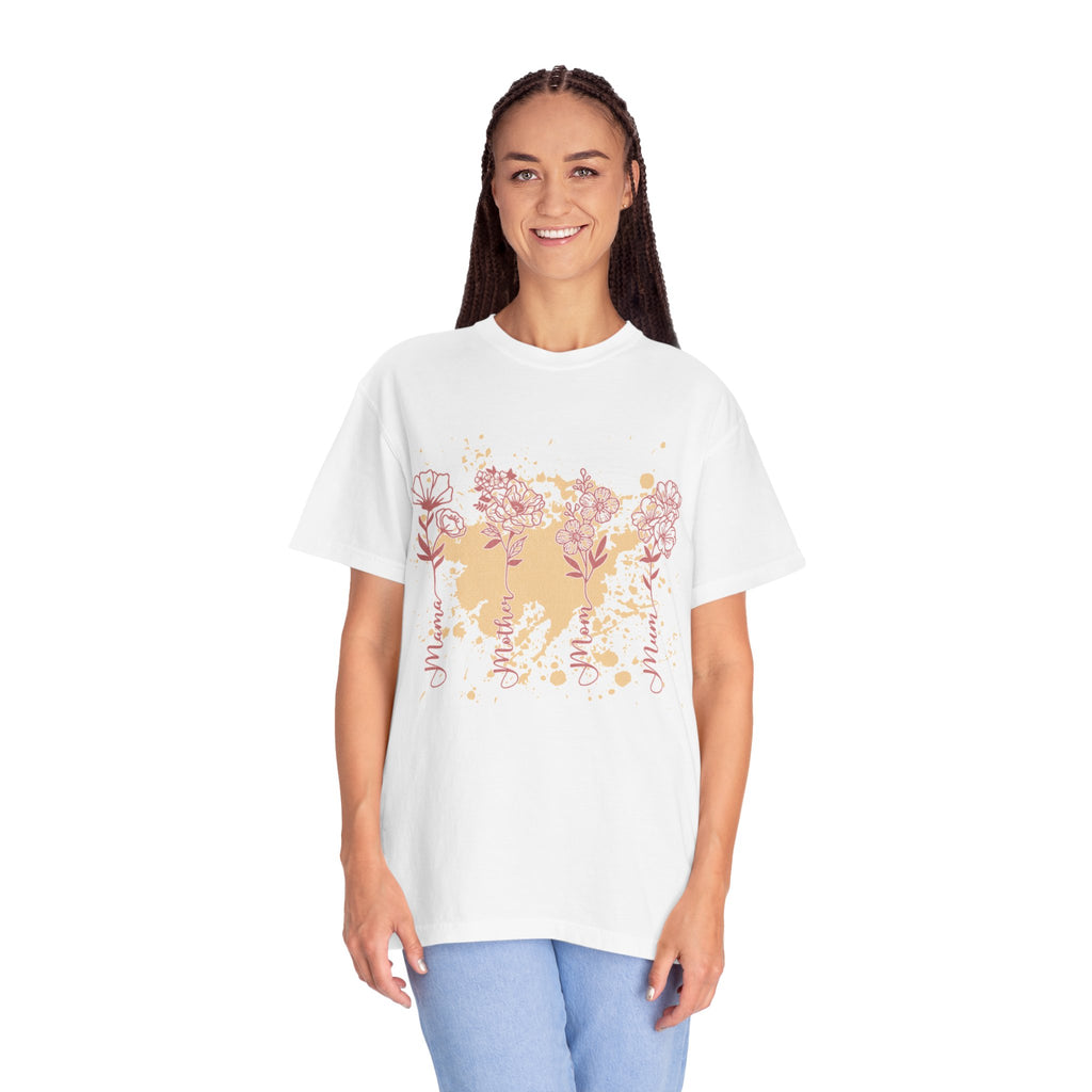 Floral Mama Textured Tee — Mothers Day Garden Blossom T-Shirt