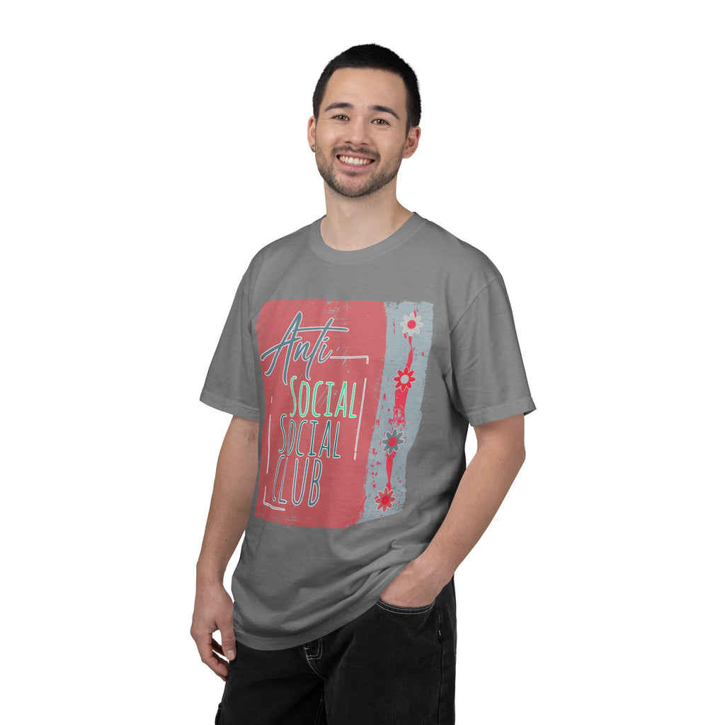 Textured Anti Social Social Club Graphic T-Shirt — Vintage Retro Block Print Tee