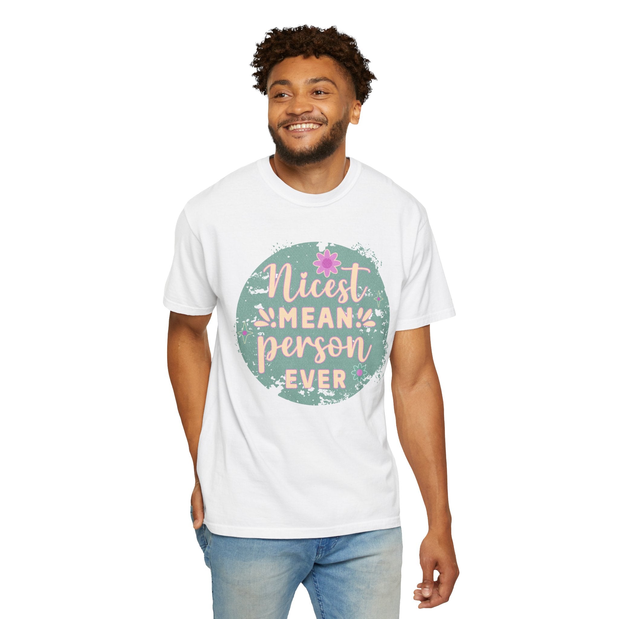 Textured Nicest Mean Person Ever T-Shirt