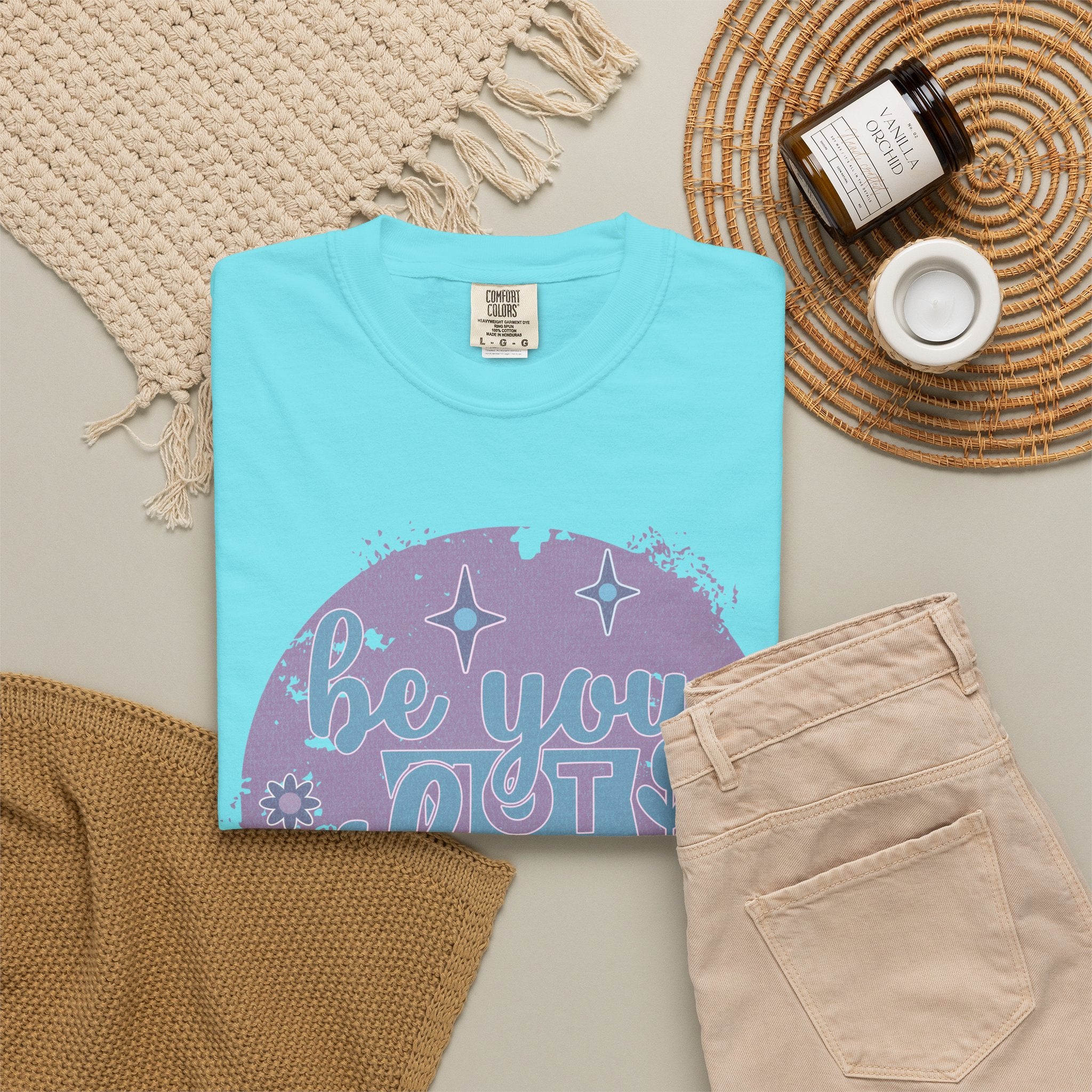 Be You, Not Them Textured T-Shirt — Retro Positive Graphic Tee