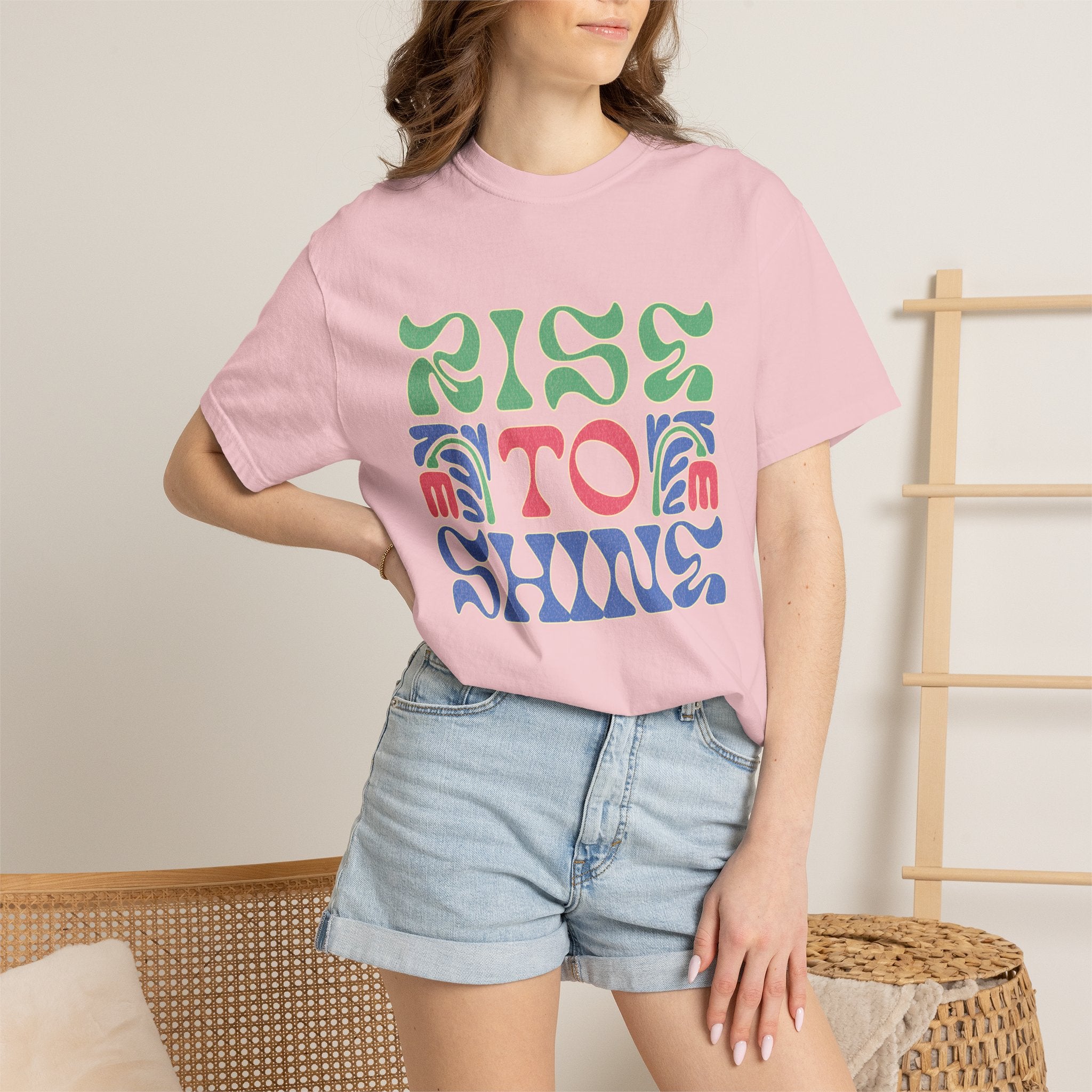 Groovy Textured T-Shirt — Rise to Shine Retro Graphic Tee