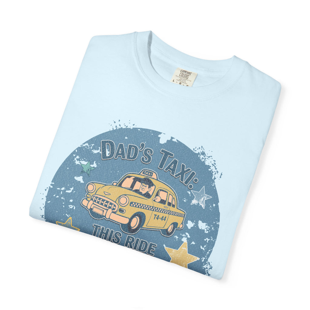 Textured Dad’s Taxi Graphic T-Shirt — “This Ride Includes Unwanted Detours” Vintage Family Humor Tee