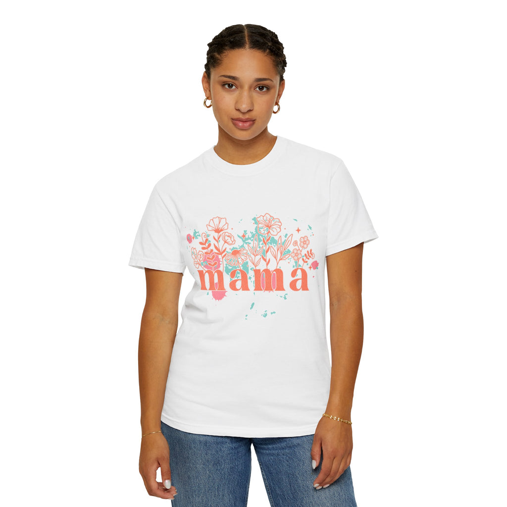 Mama Wildflower Floral Textured Splash Tee
