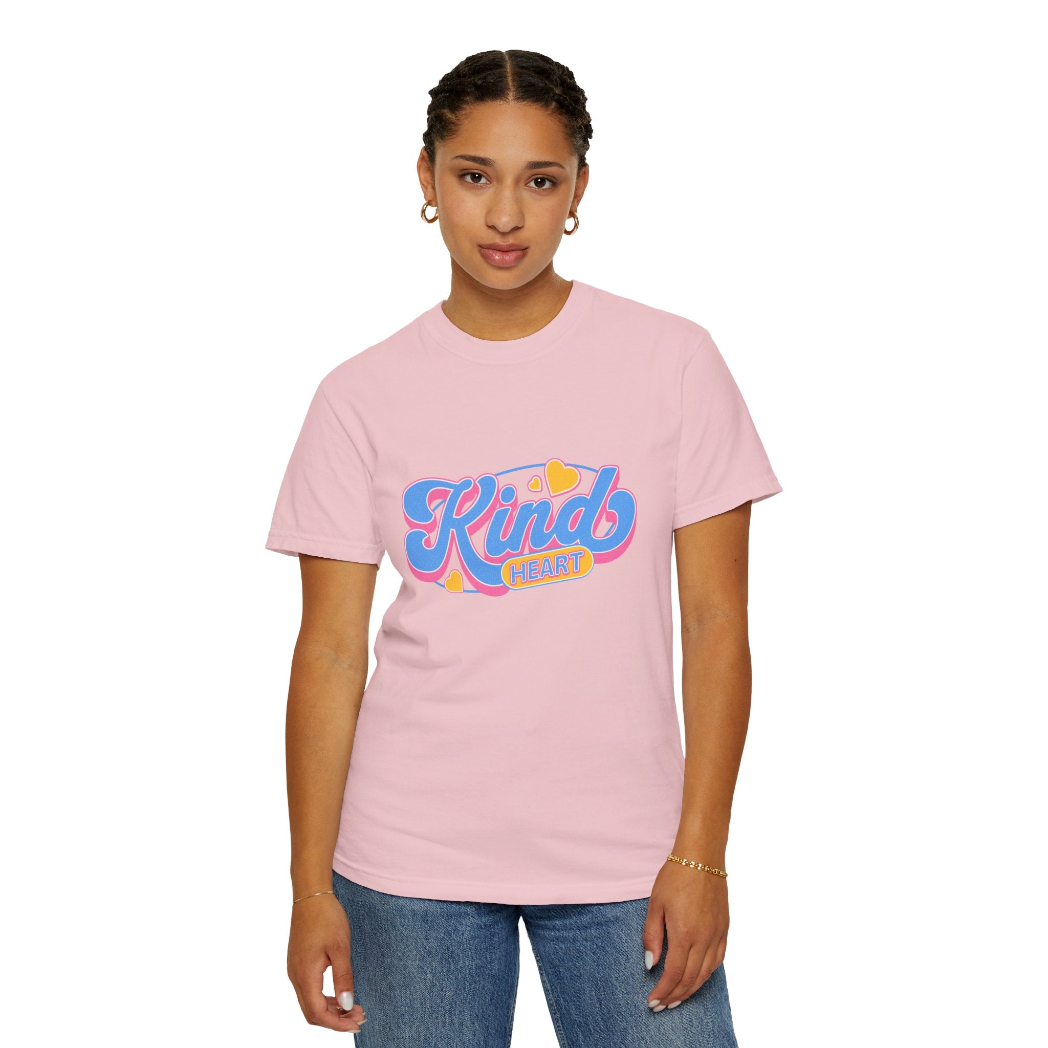 Textured Kind Heart T-Shirt — Retro Script Hearts Tee
