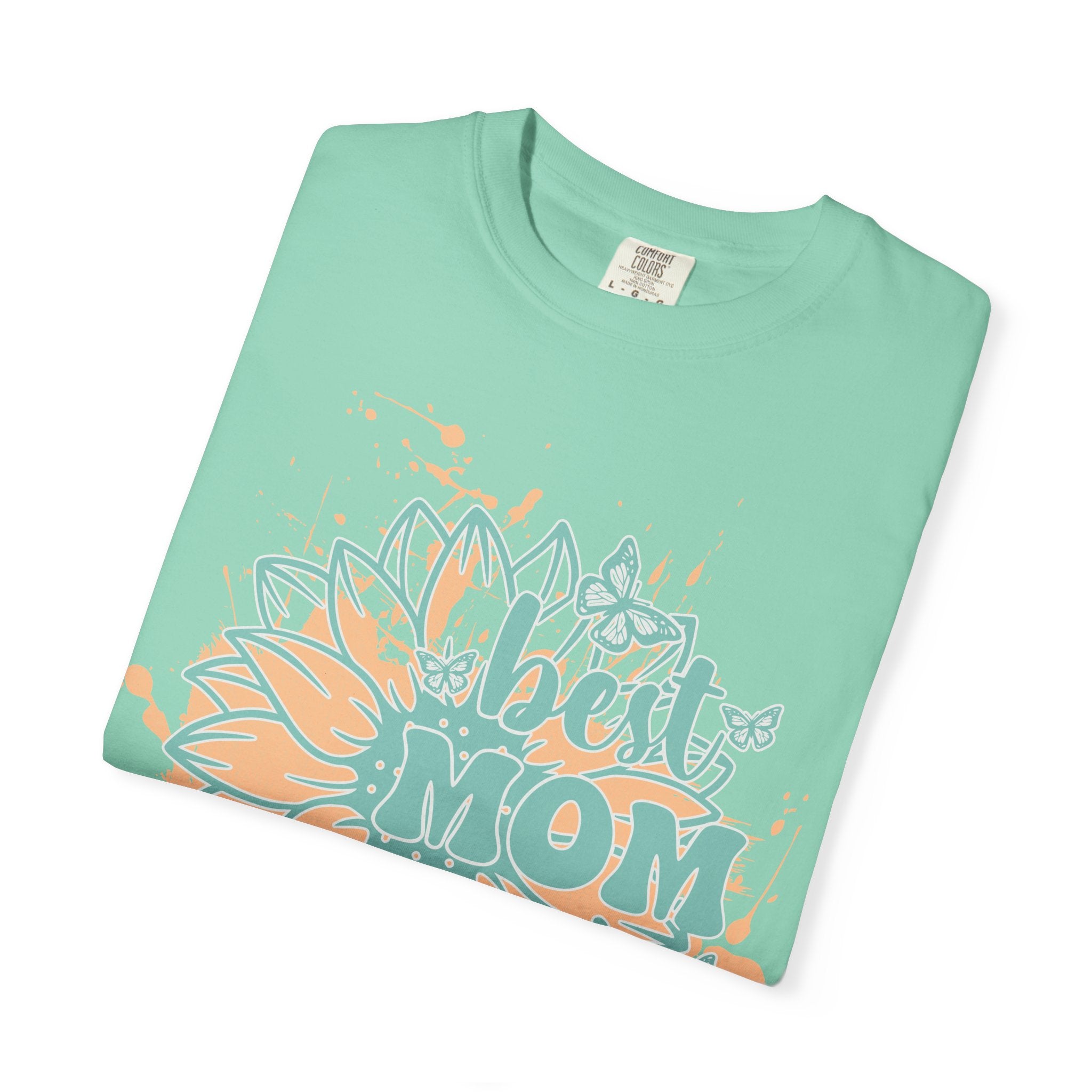 Best Mom Ever T-Shirt —Textured  Floral Sunflower Mother's Day Tee
