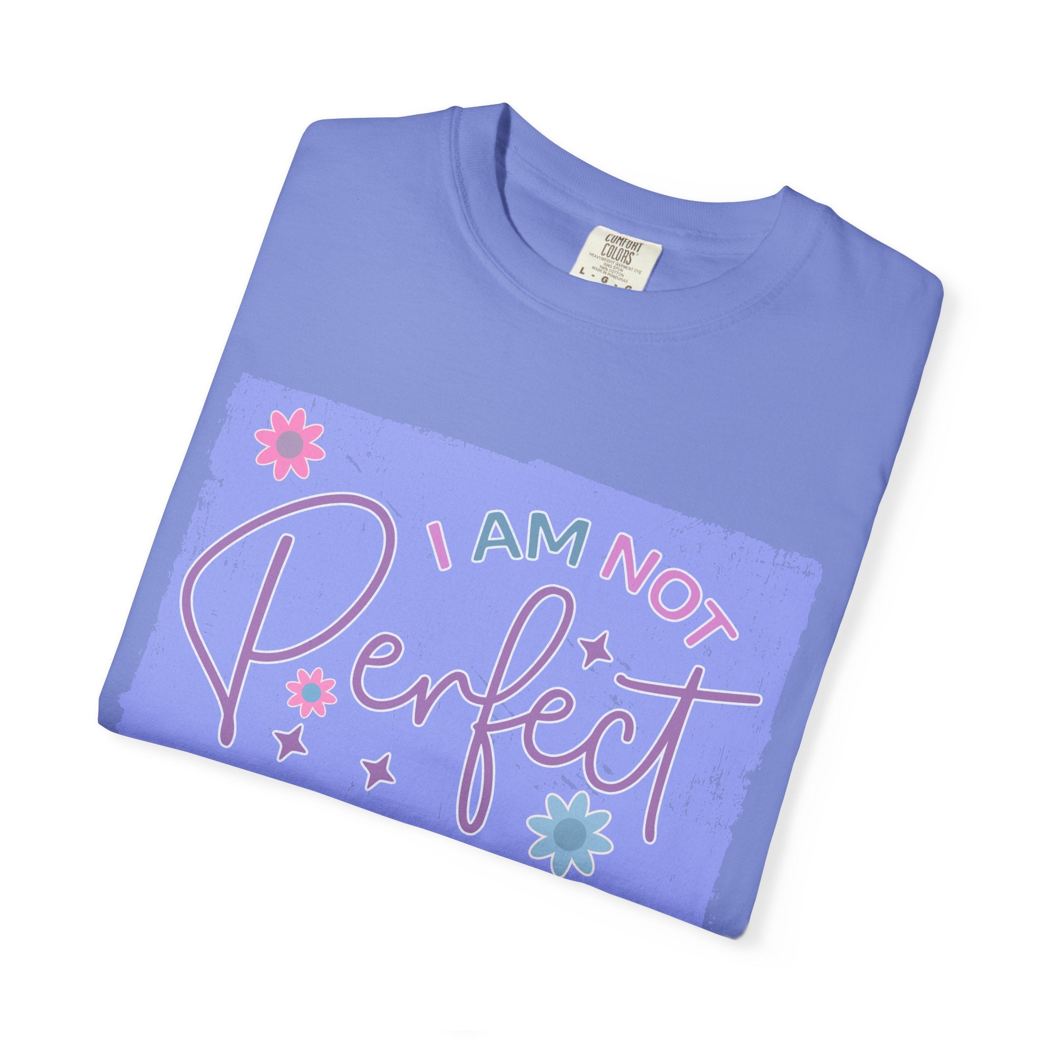 I Am Not Perfect Floral Textured T-Shirt