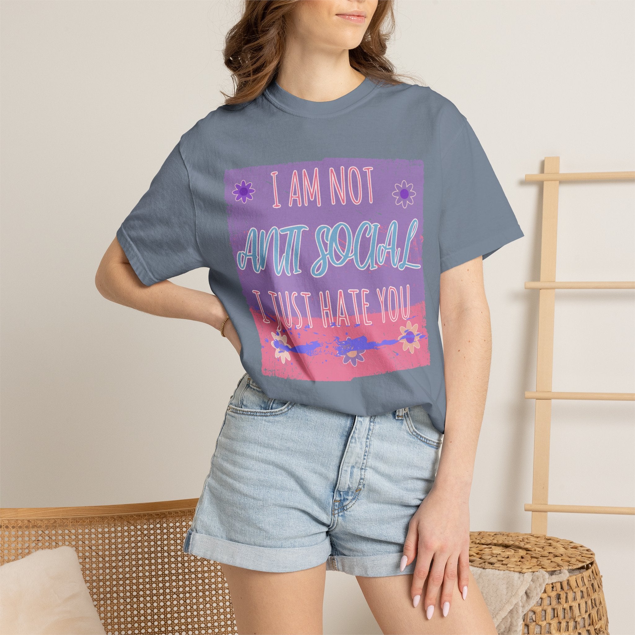 I Am Not Anti-Social I Just Hate You Textured T-Shirt