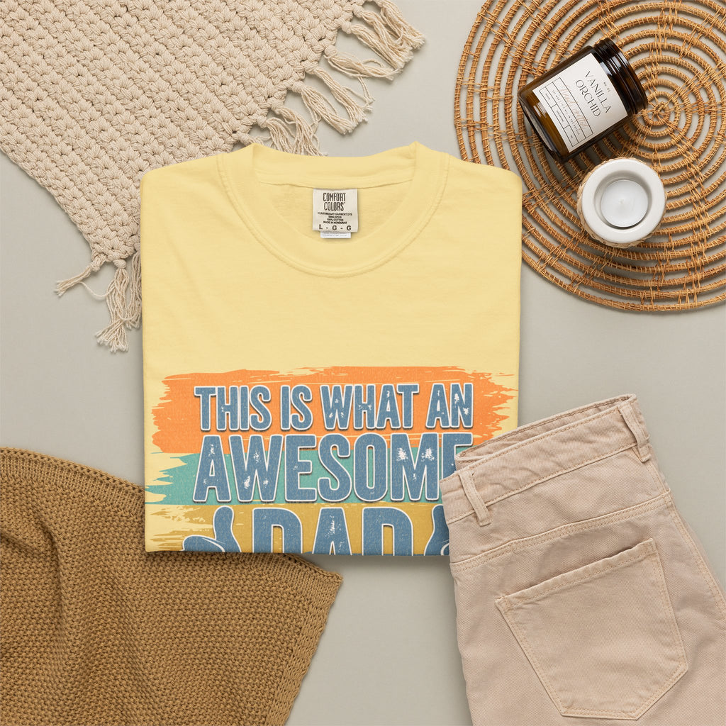 Textured Awesome Dad T-Shirt – "This Is What An Awesome Dad Looks Like" Fathers Day Tee