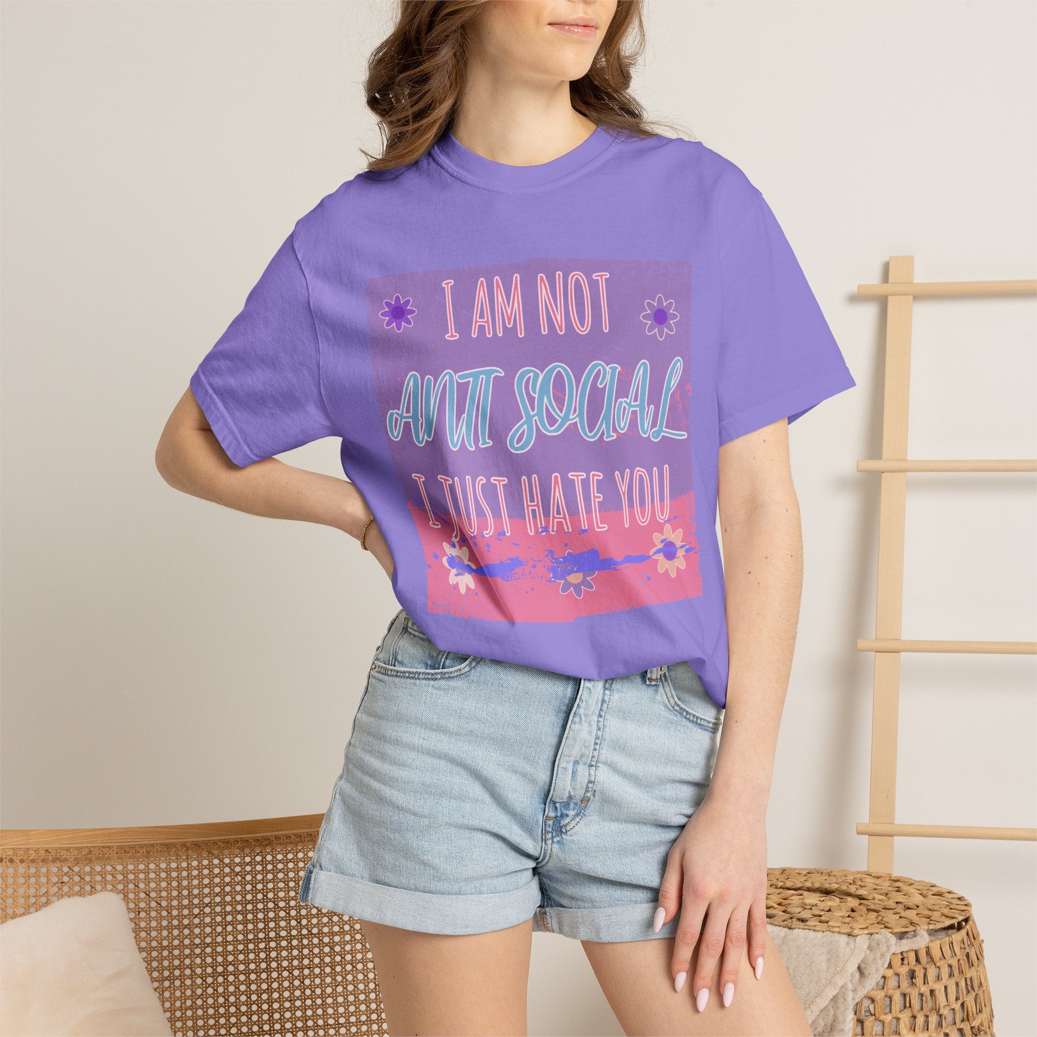 I Am Not Anti-Social I Just Hate You Textured T-Shirt