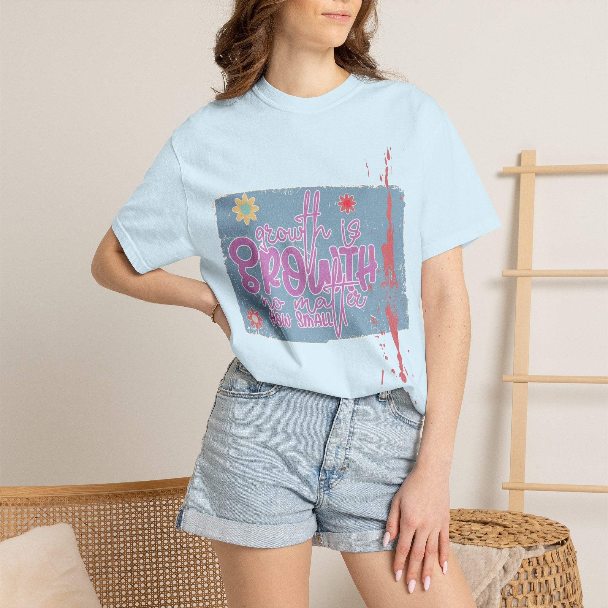 Growth Mindset T-Shirt — "Growth" Floral Graphic Tee