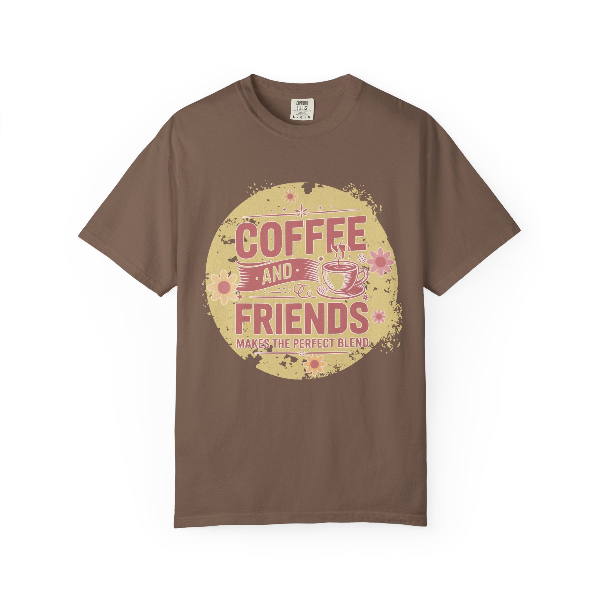 Coffee and Friends Textured T-Shirt — 'Makes the Perfect Blend' Casual Tee