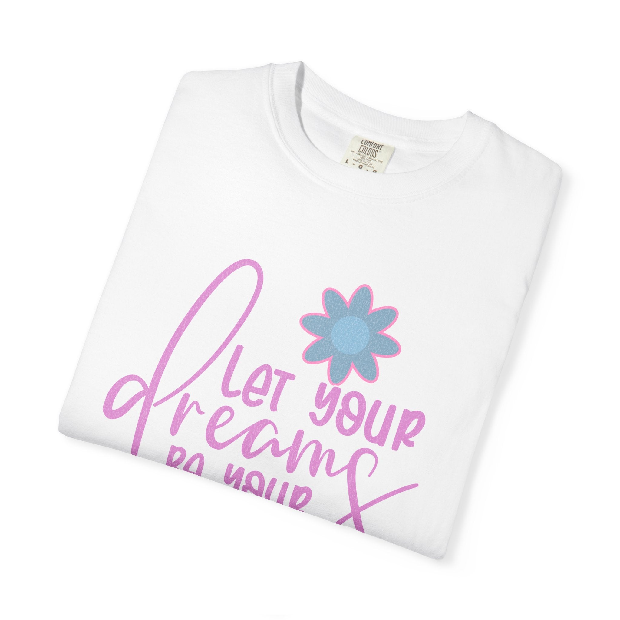 Textured Inspirational Floral Tee — "Let Your Dreams Be Your Wings"