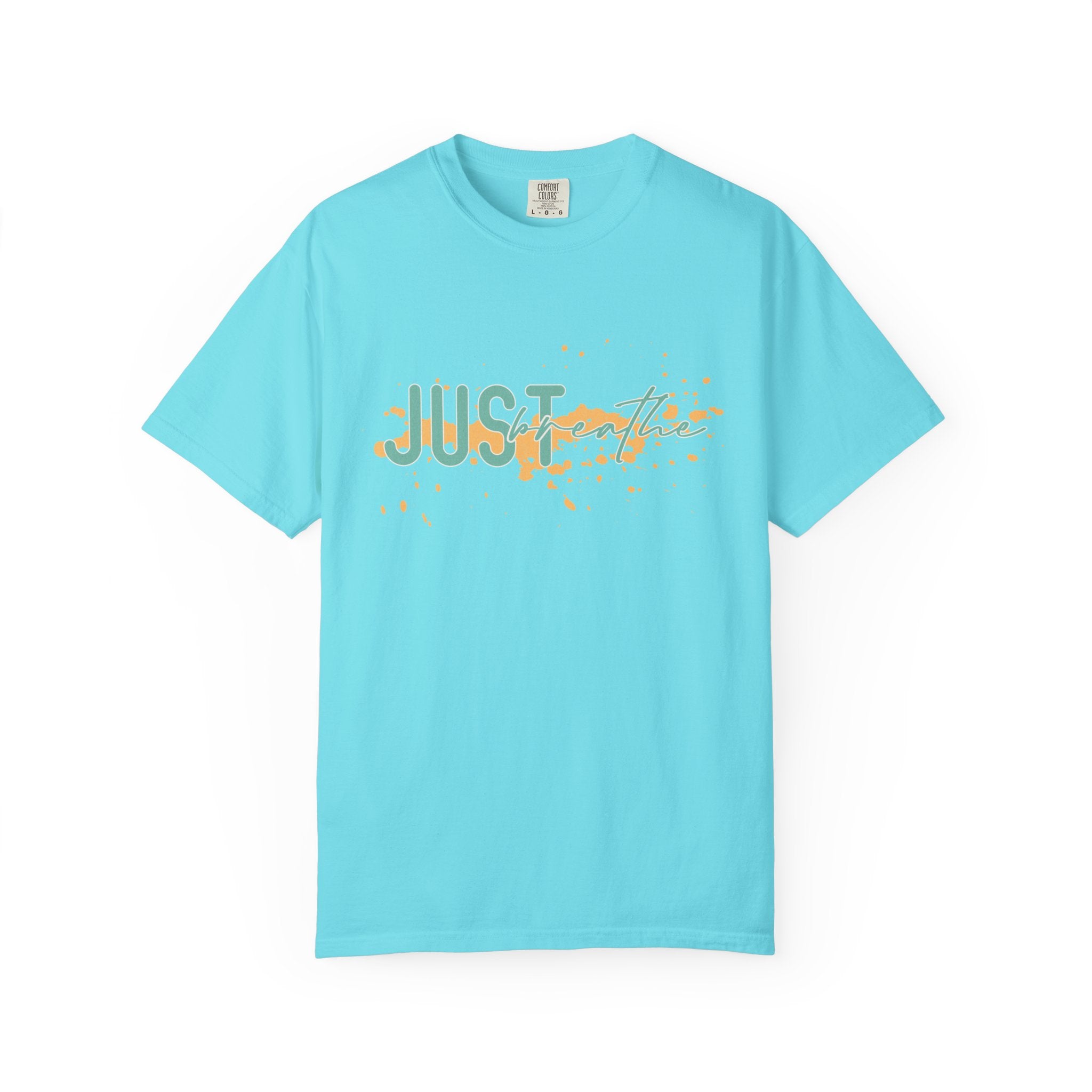 Just Breathe Textured T-Shirt — Relaxed Inspirational Graphic Tee