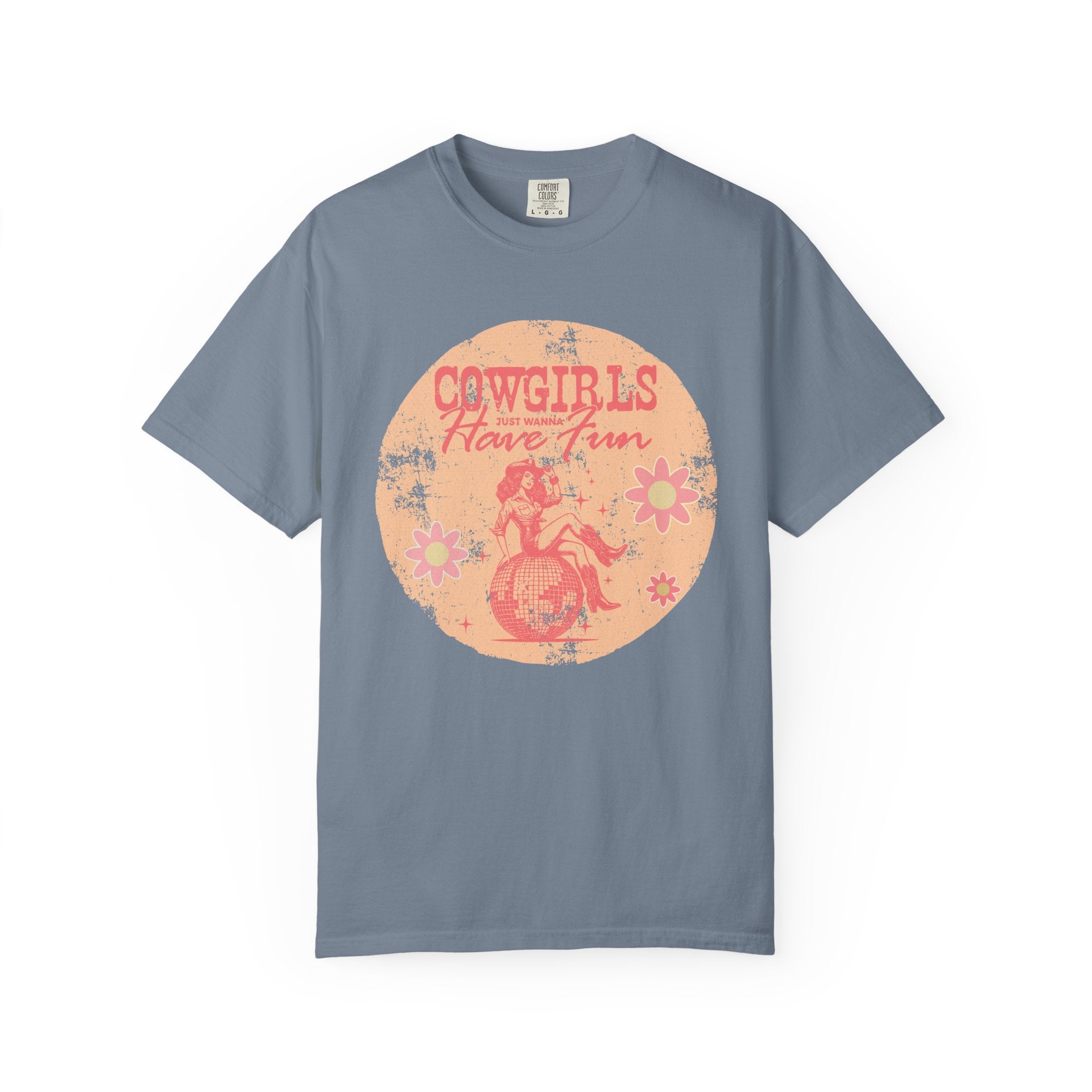 Cowgirls Just Wanna Have Fun Textured Retro Graphic T-Shirt