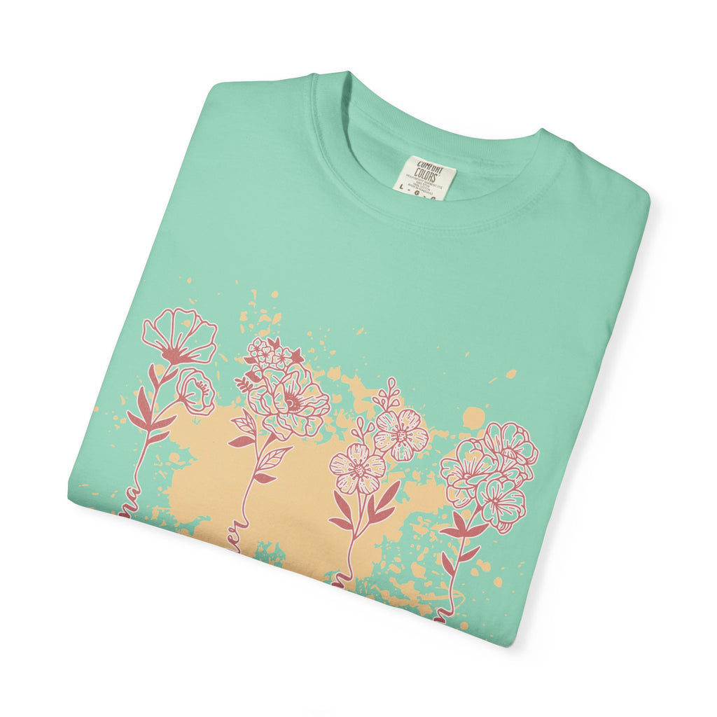 Floral Mama Textured Tee — Mothers Day Garden Blossom T-Shirt