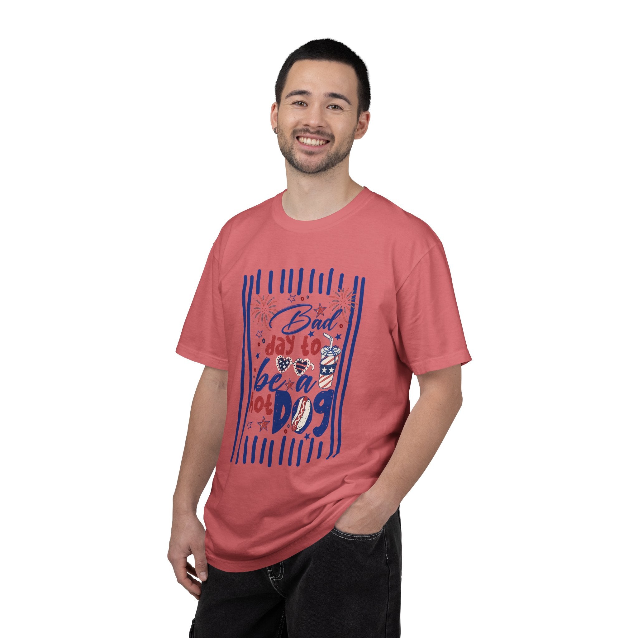 Hot Dog Patriotic Graphic T-Shirt — "Bad Day to Be a Hot Dog" 4th of July Tee
