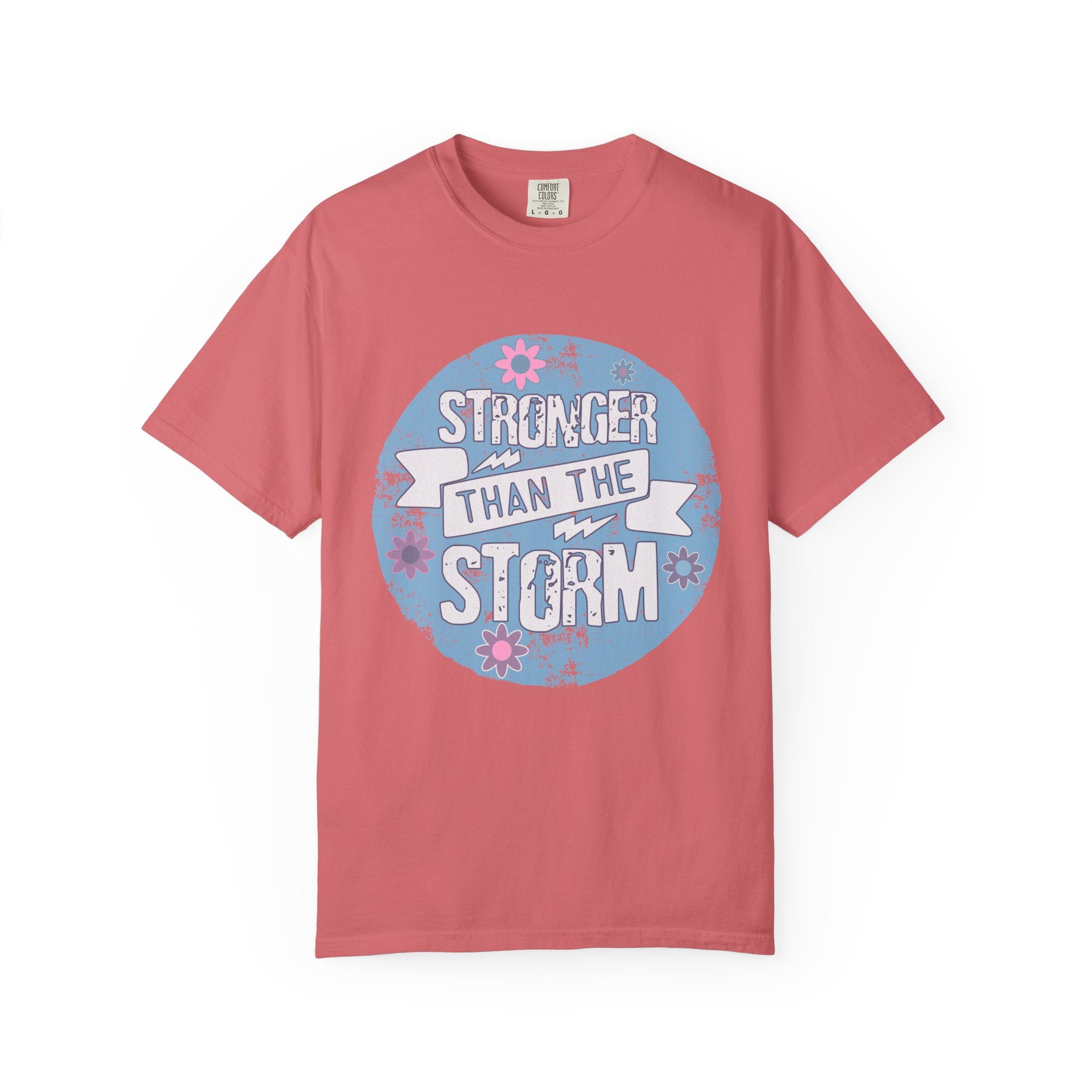Textured  Stronger Than The Storm T-Shirt — Inspirational Resilience Graphic Tee