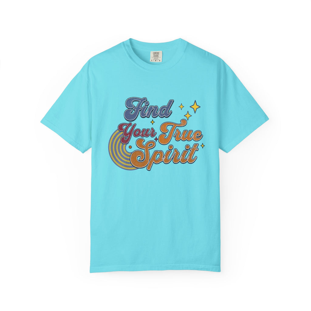 Textured Find Your True Spirit T-Shirt — Retro Rainbow Typography Tee