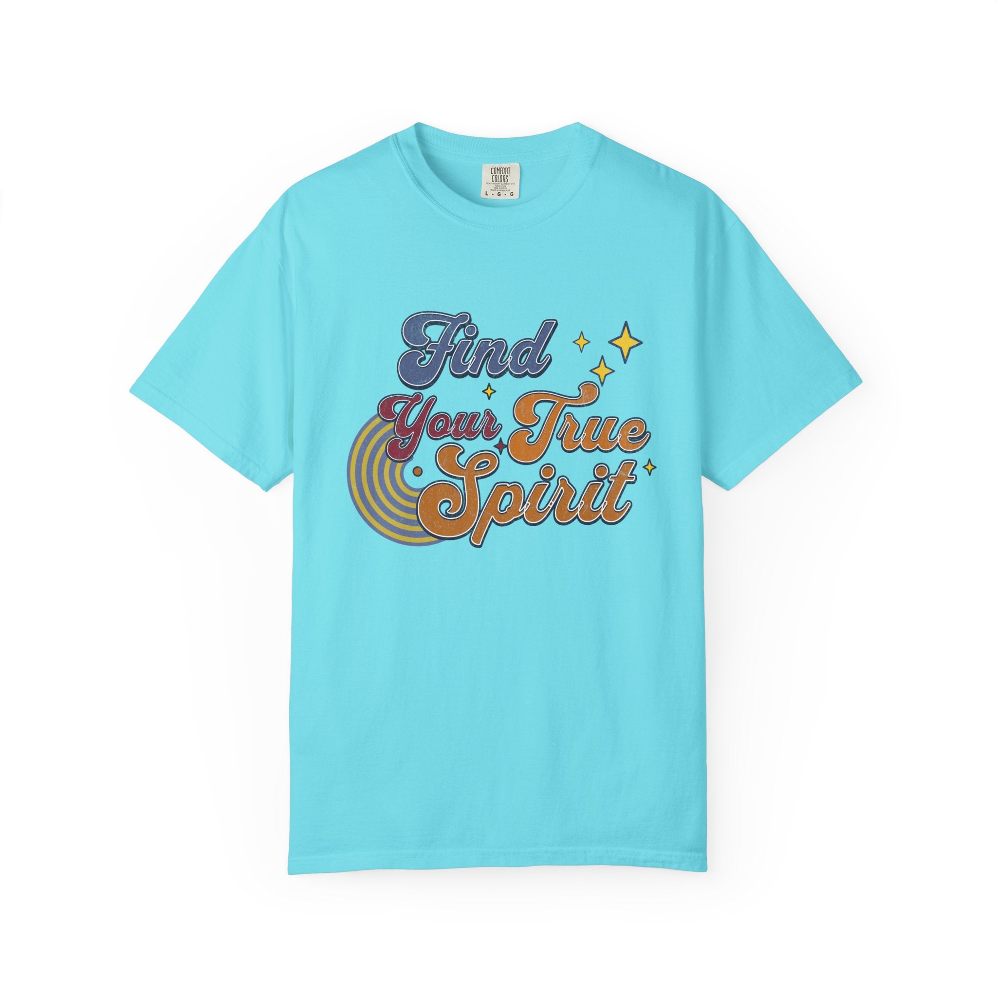 Textured Find Your True Spirit T-Shirt — Retro Rainbow Typography Tee