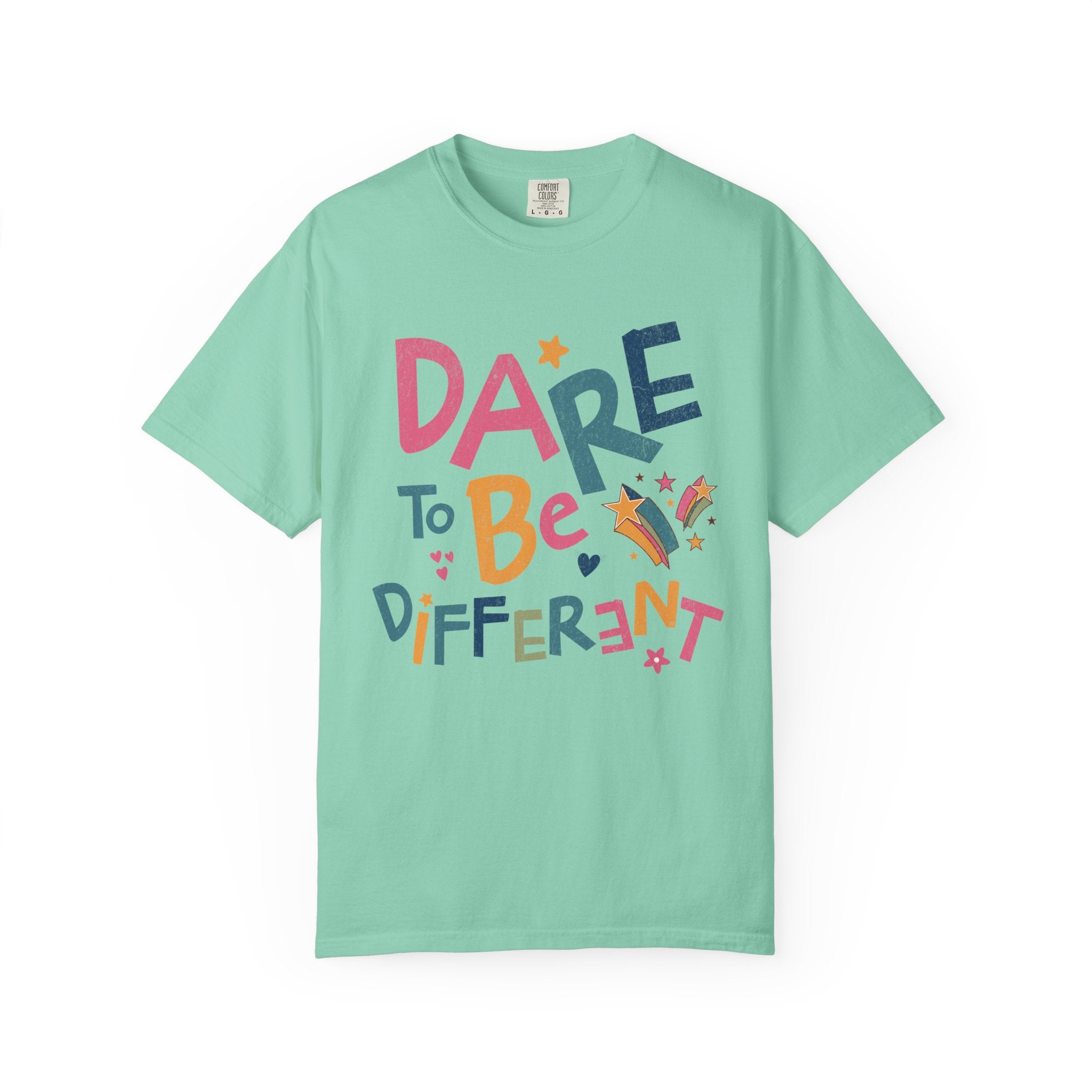 Dare to Be Different graphic T-Shirt | Textured Positive Typography Tee