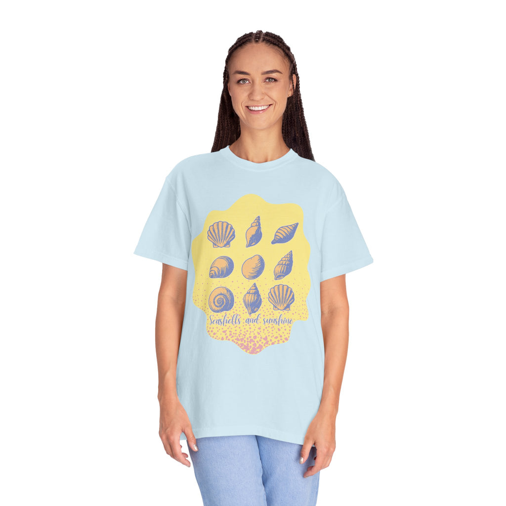 Vintage Seashells And Sunshine Textured T-Shirt
