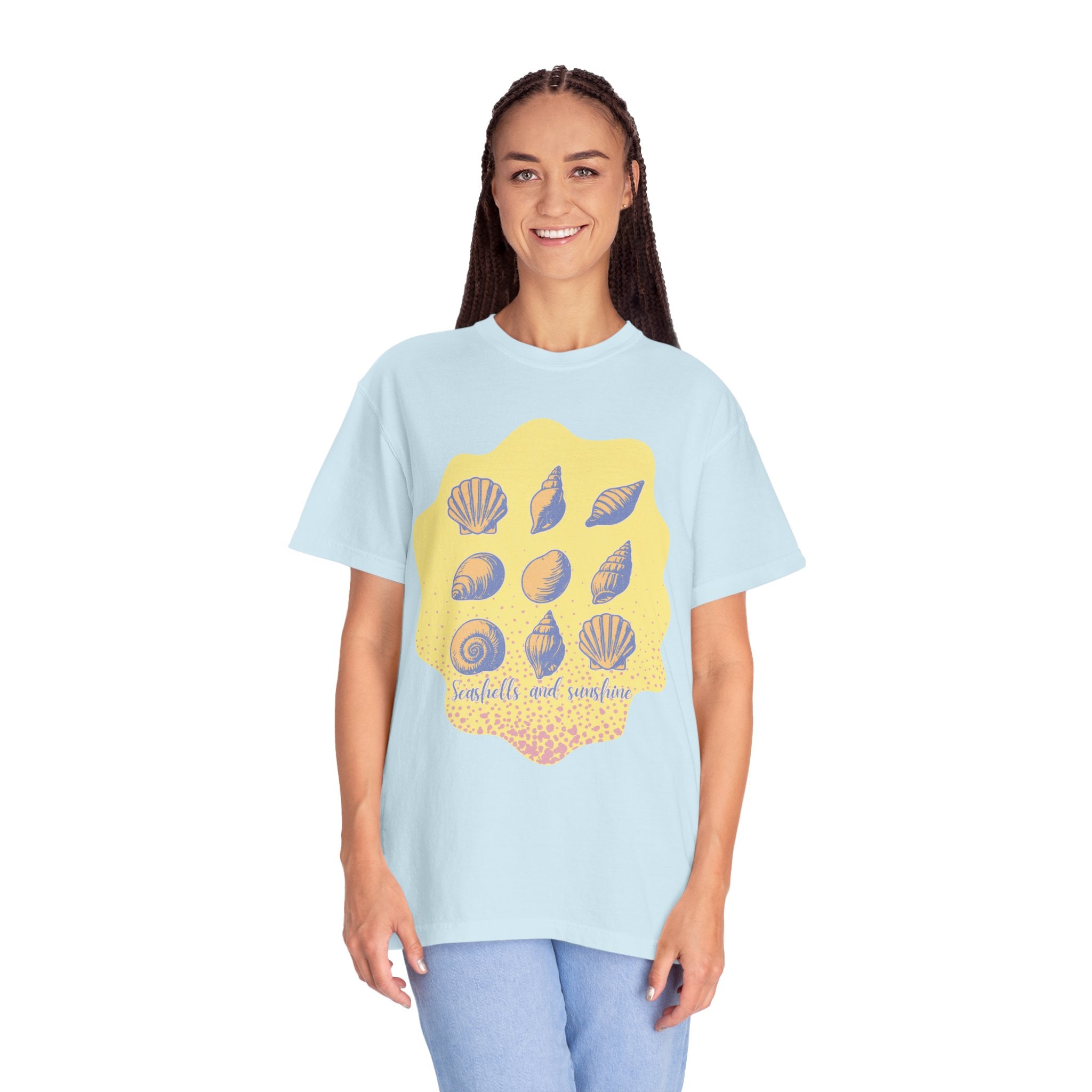 Vintage Seashells And Sunshine Textured T-Shirt