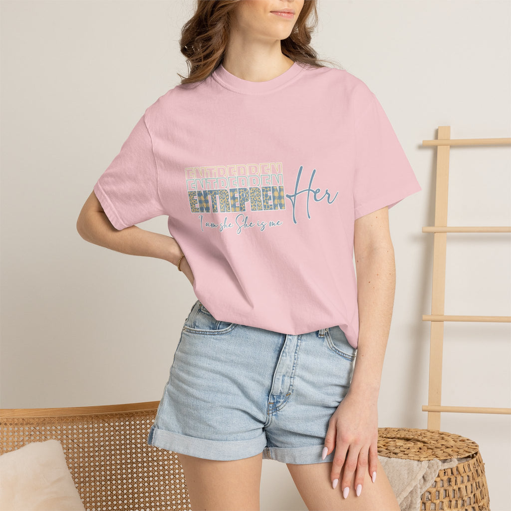 EntreprenHer Leopard Print Script Tee — "I run this, She runs you" Inspirational Graphic Tee